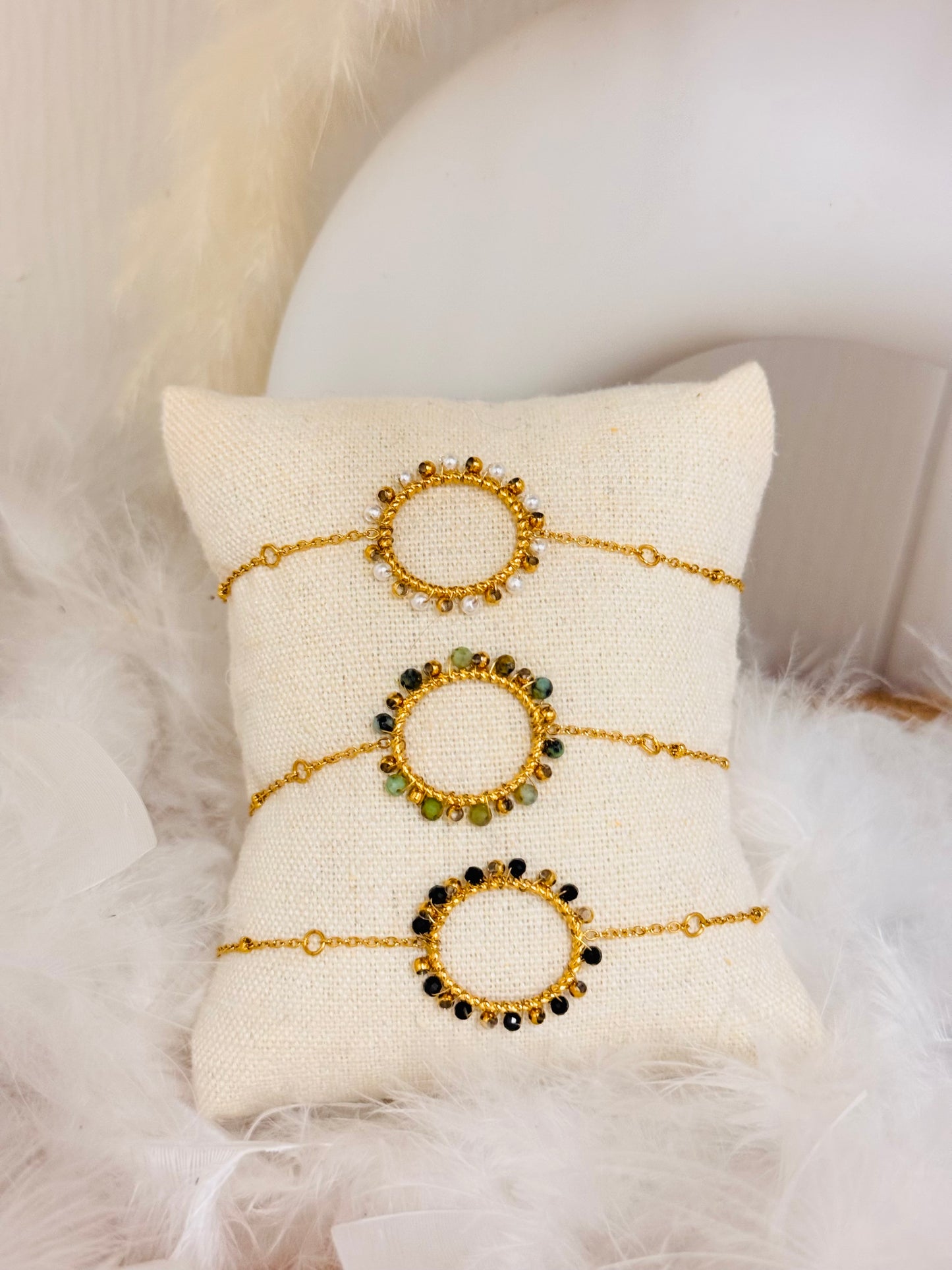 Bracelet rond perles