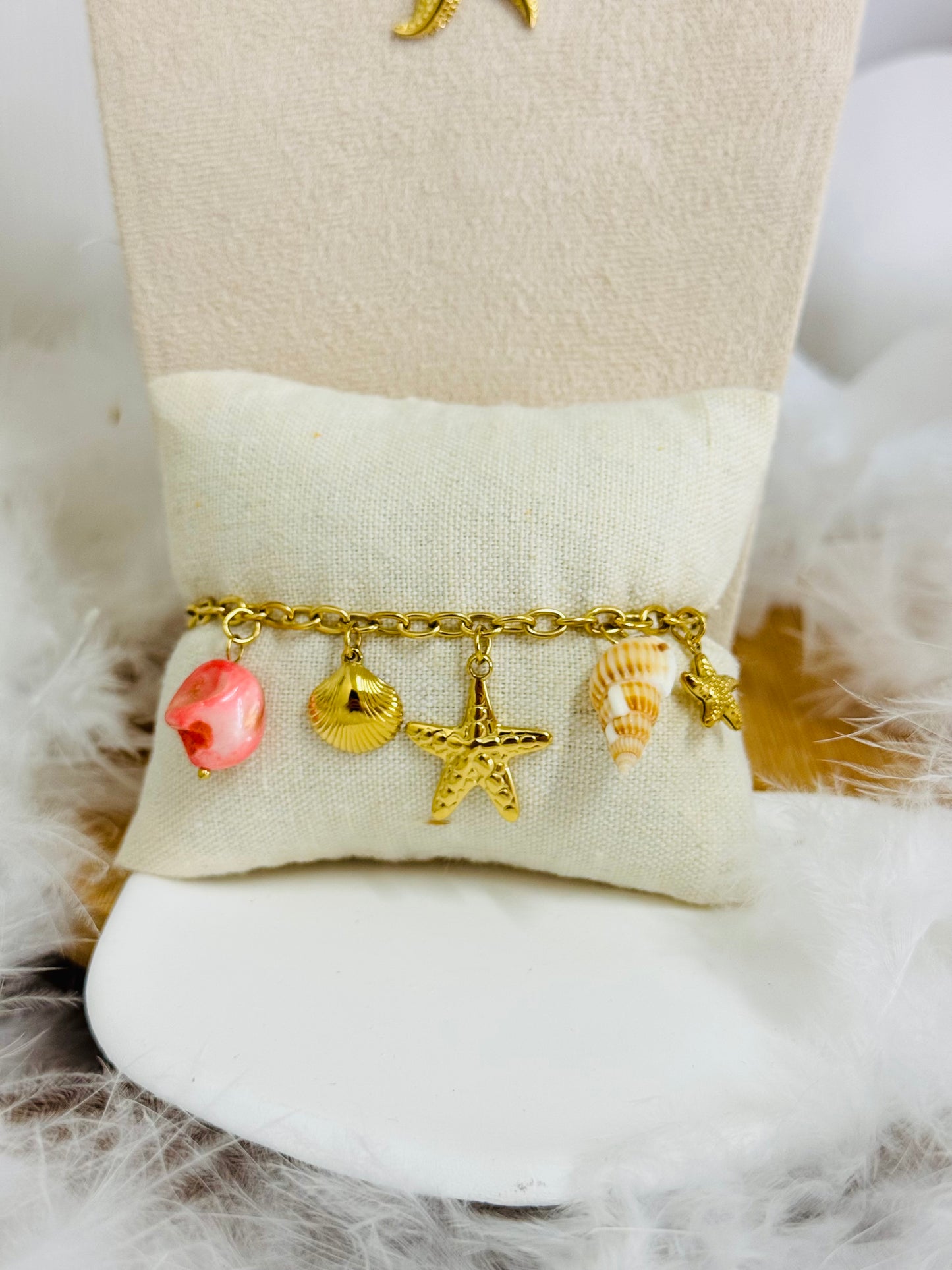 Bracelet breloques coquillages
