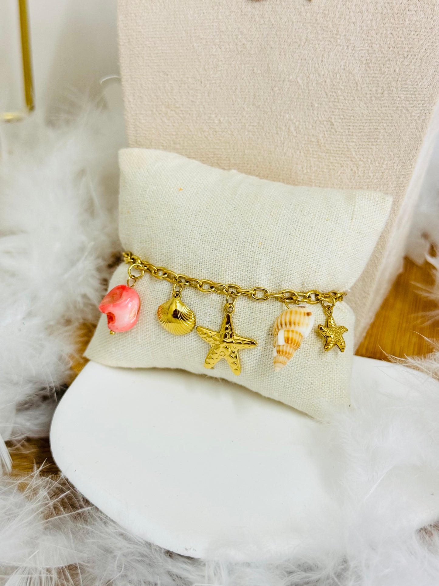 Bracelet breloques coquillages