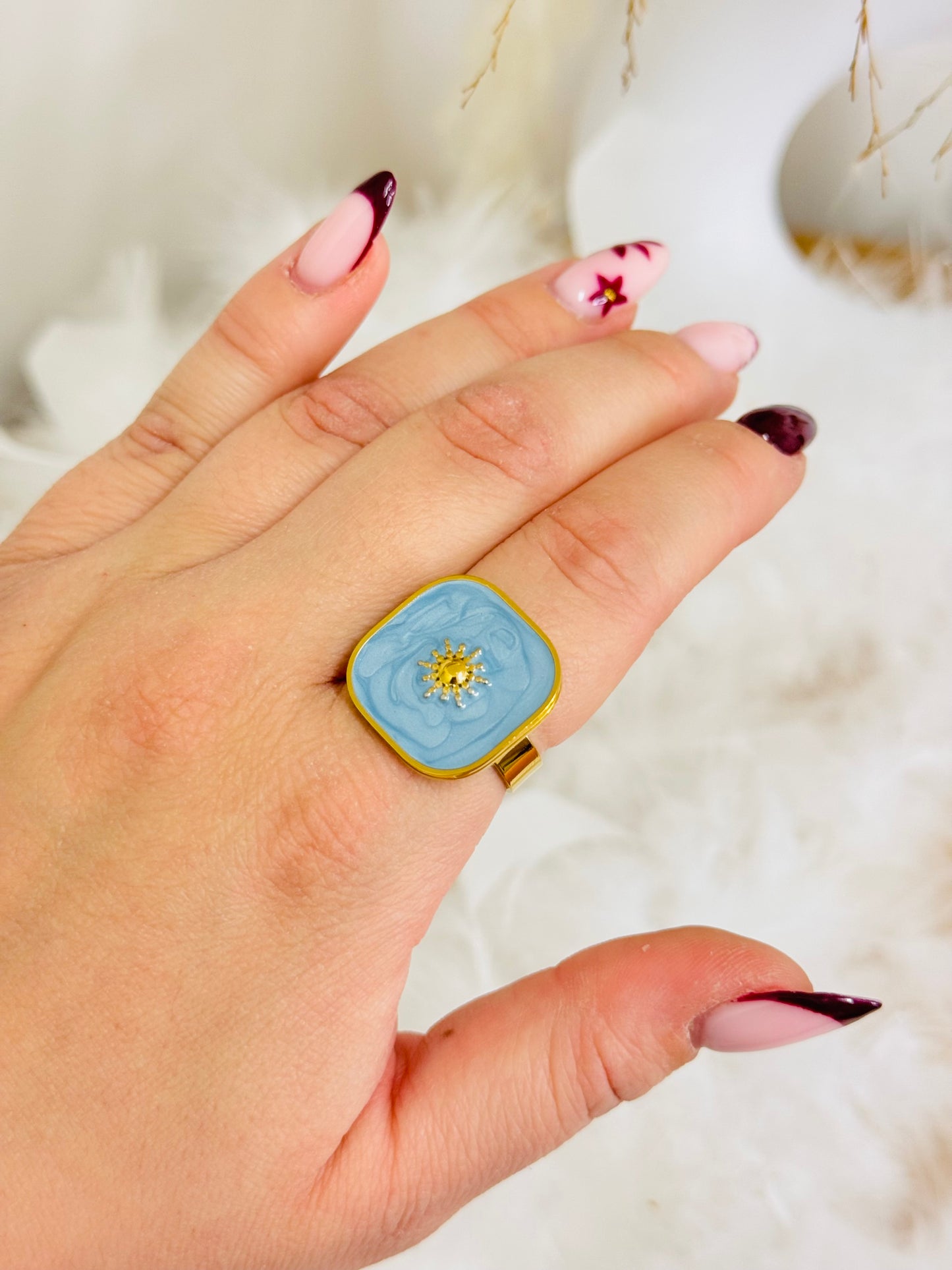 Bague soleil nacré