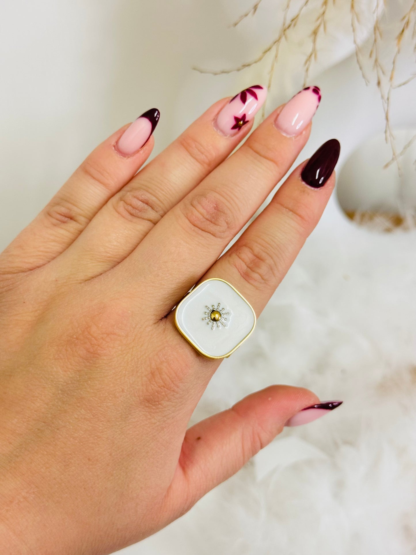 Bague soleil nacré