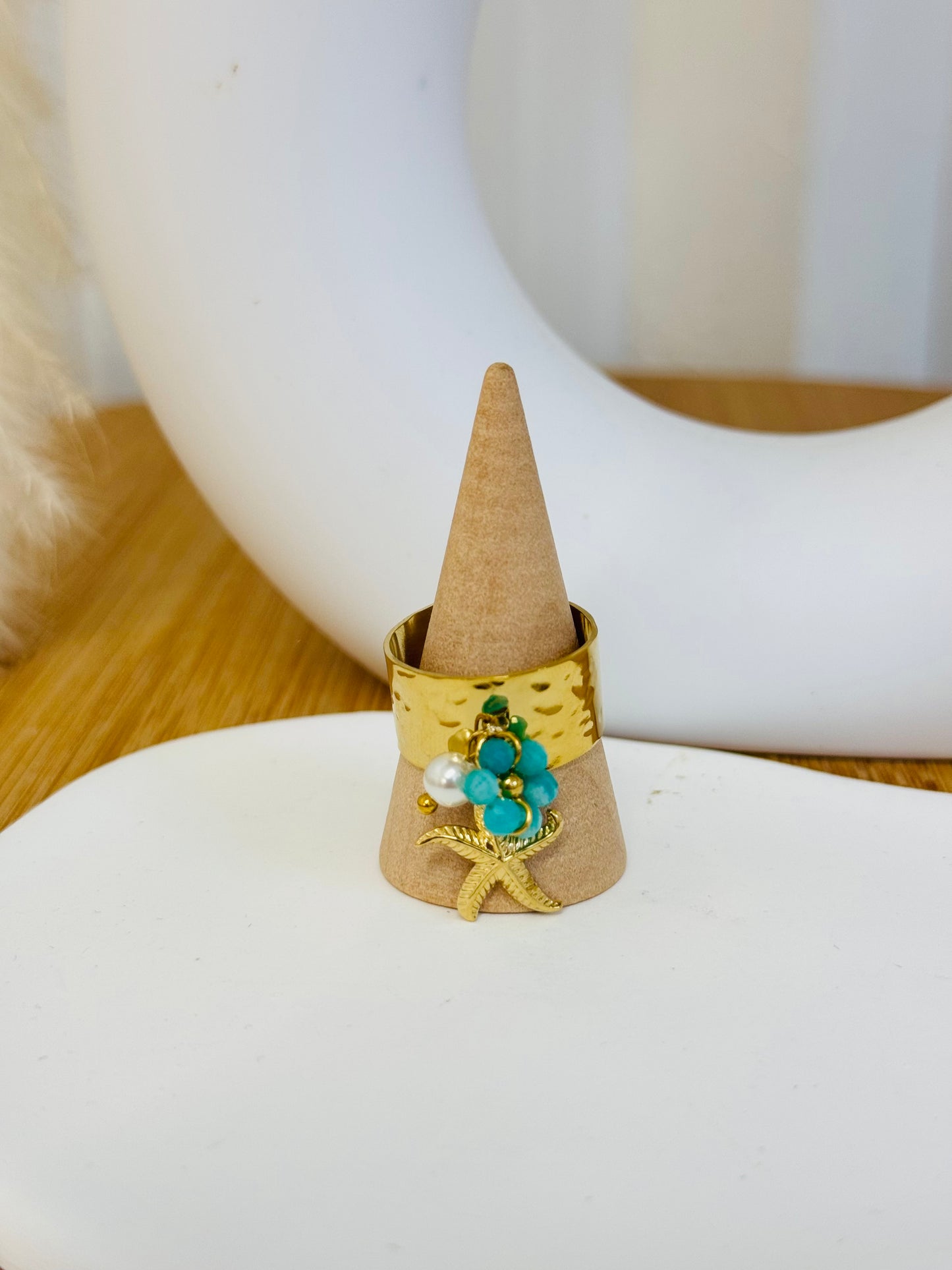 Bague breloques fleur