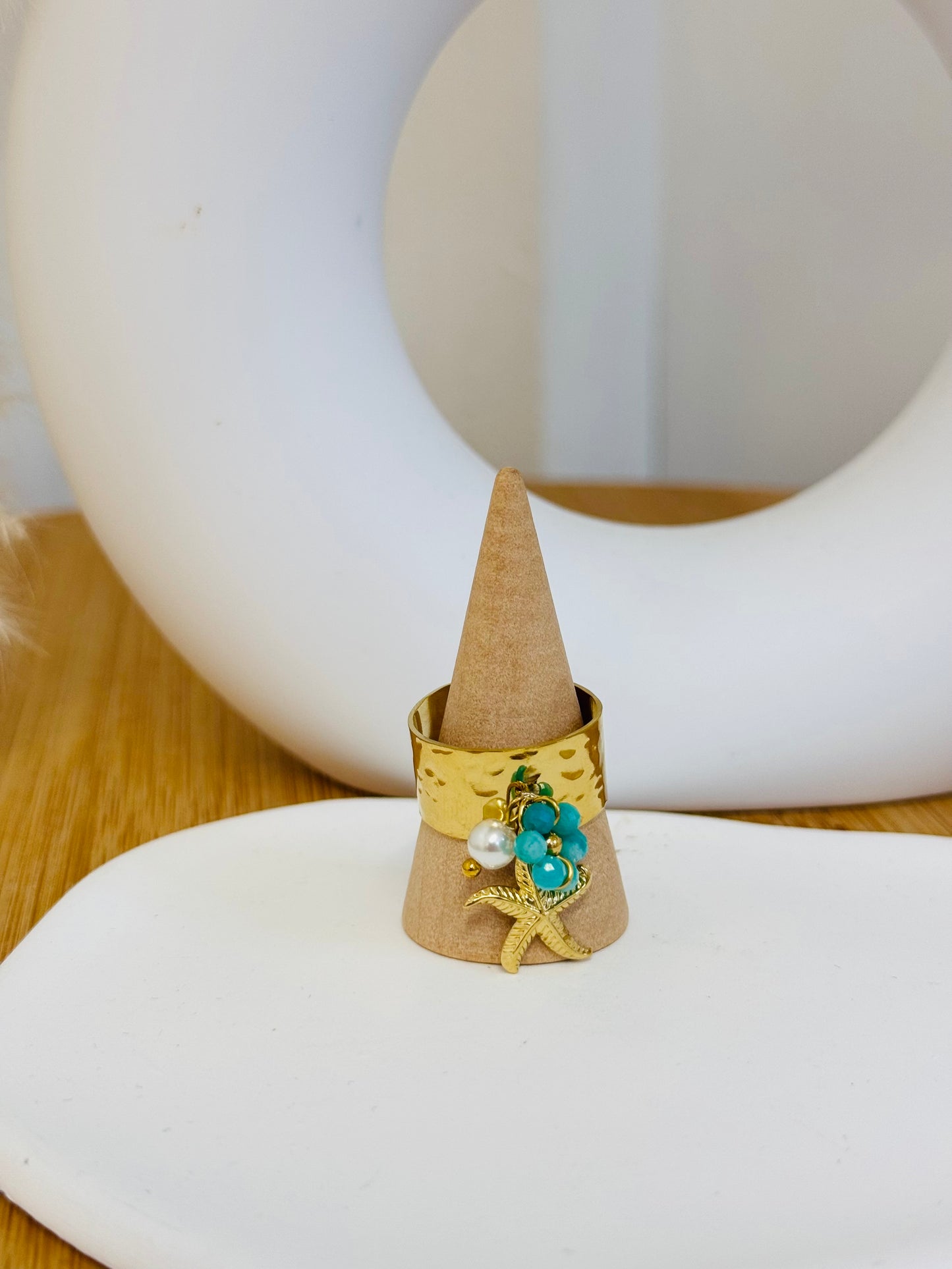 Bague breloques fleur