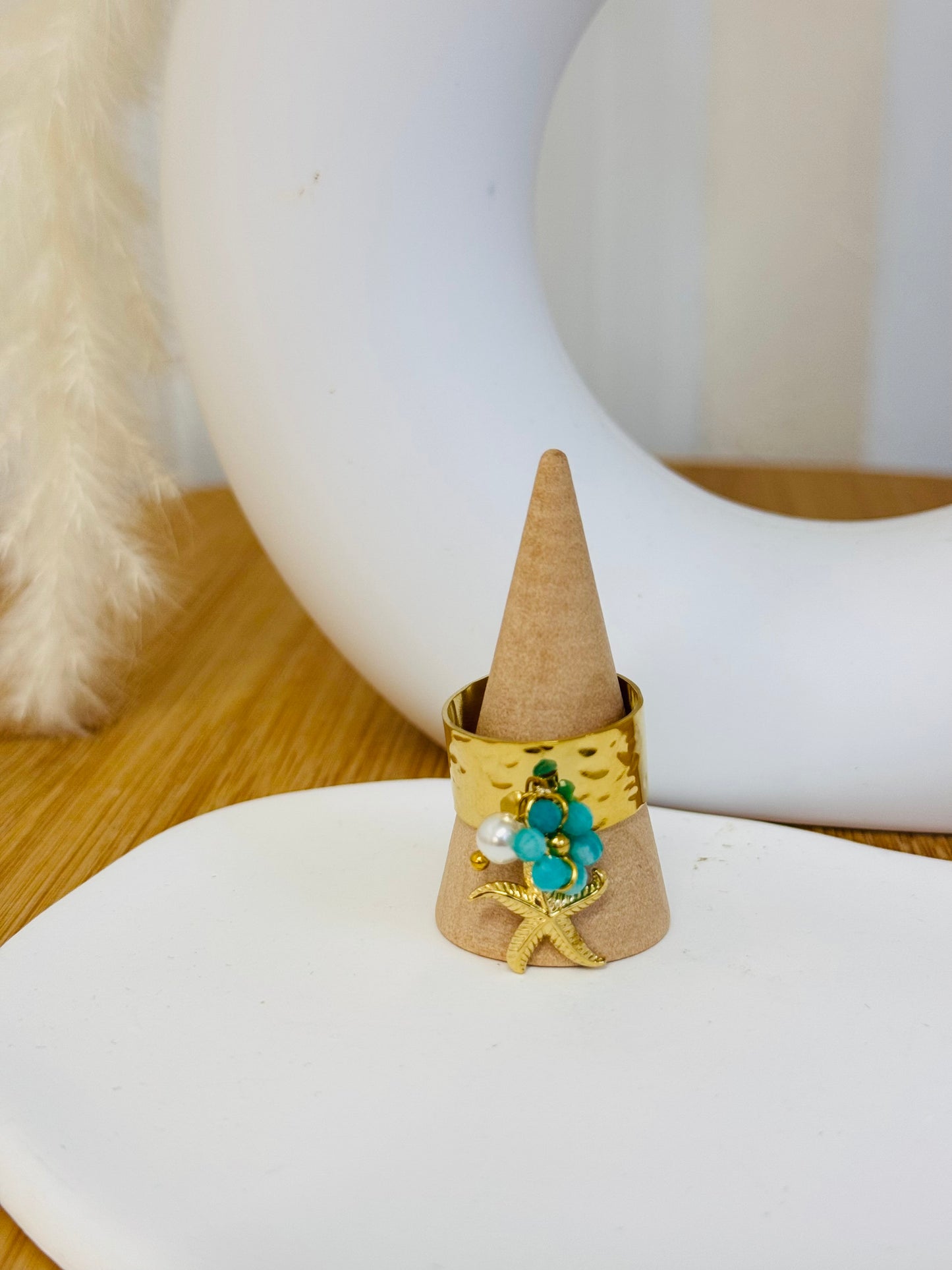 Bague breloques fleur