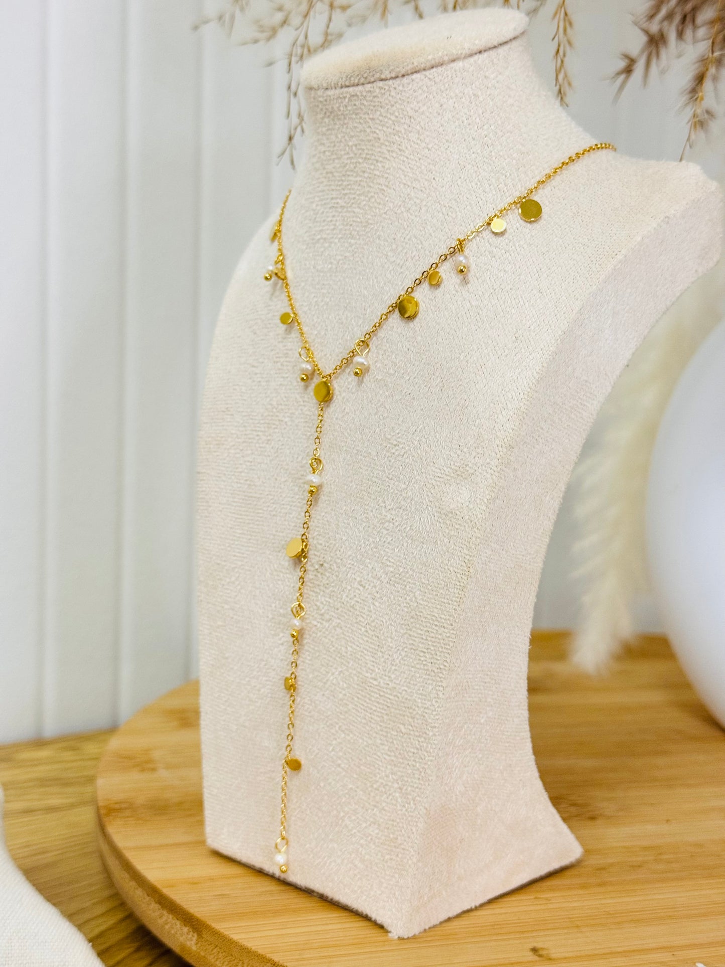 Collier pampilles blanche