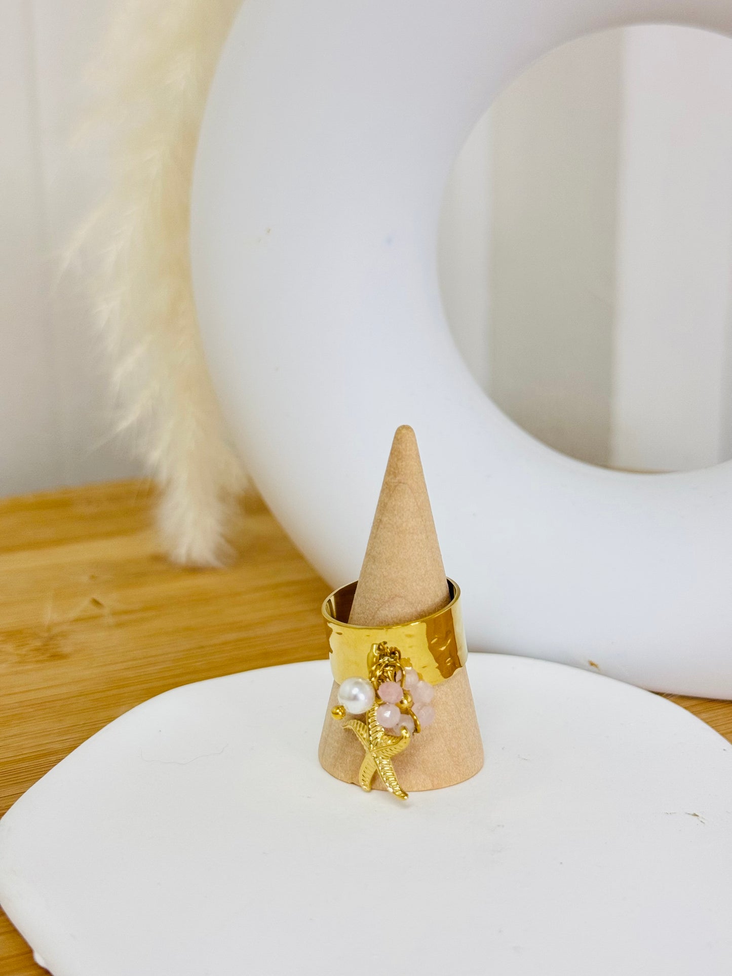 Bague breloques fleur
