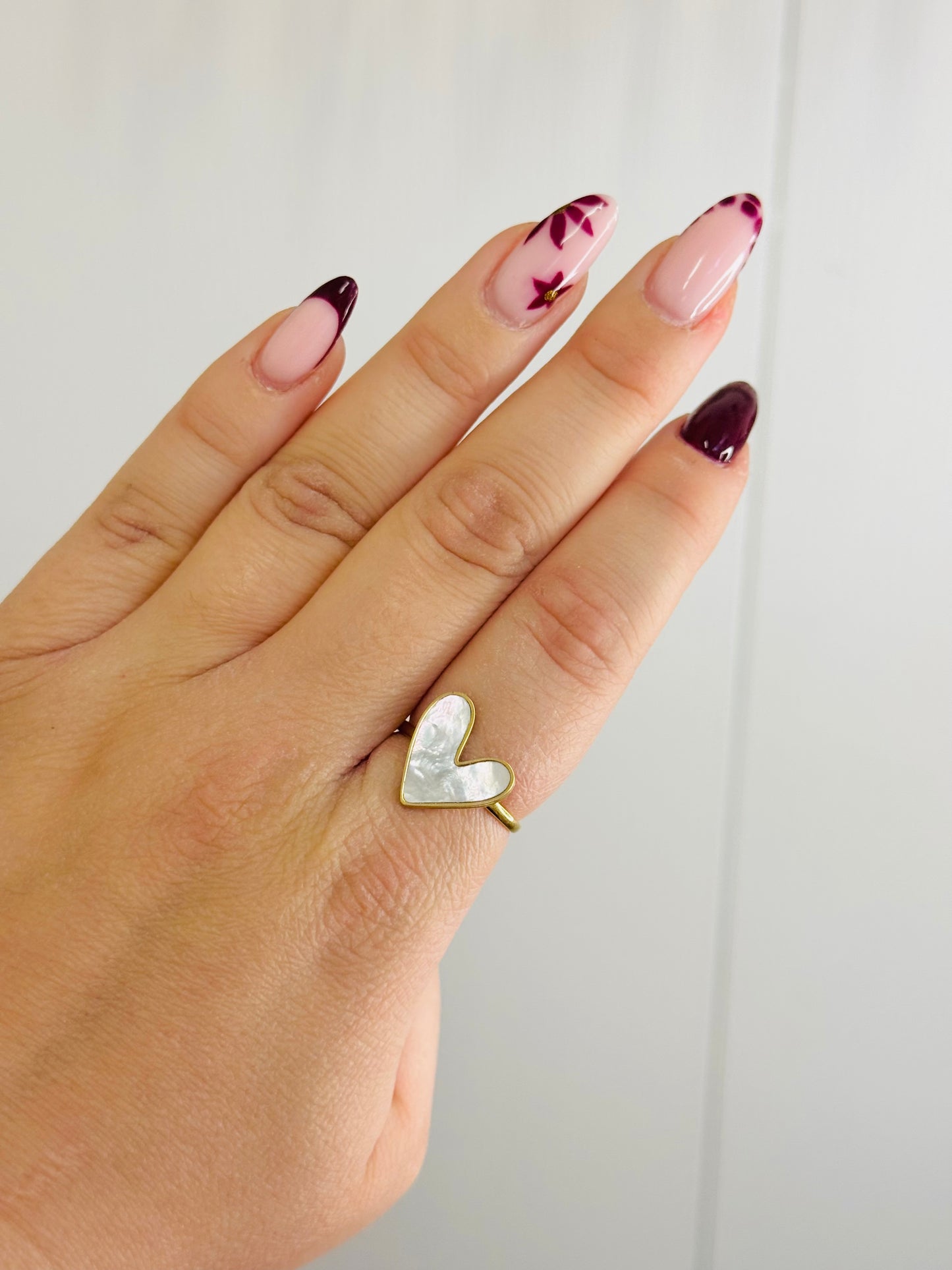 Bague coeur blanc