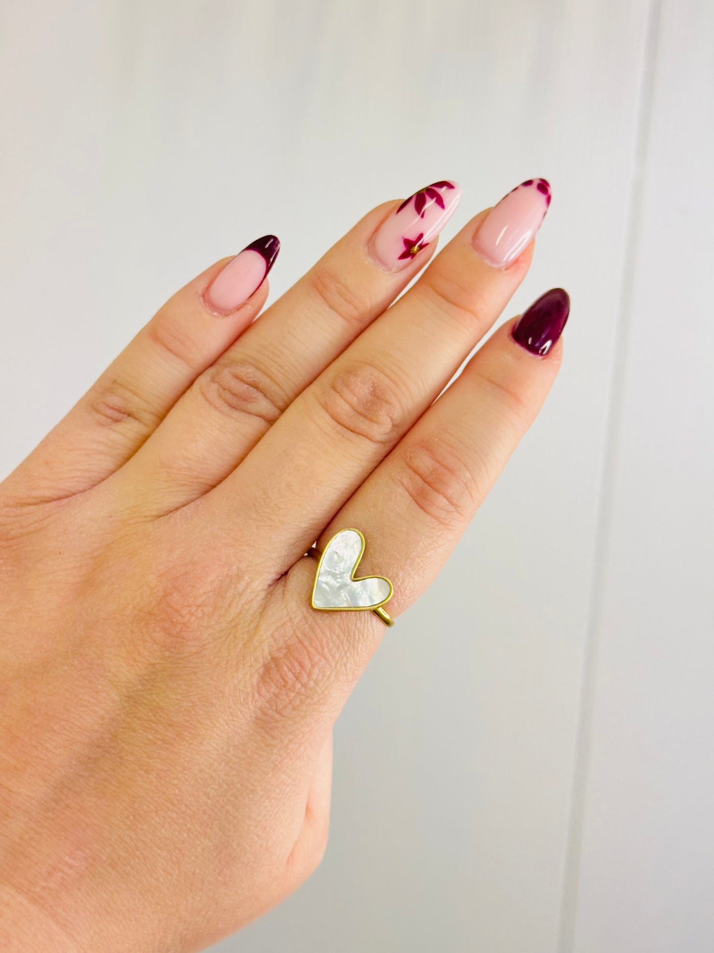 Bague coeur blanc