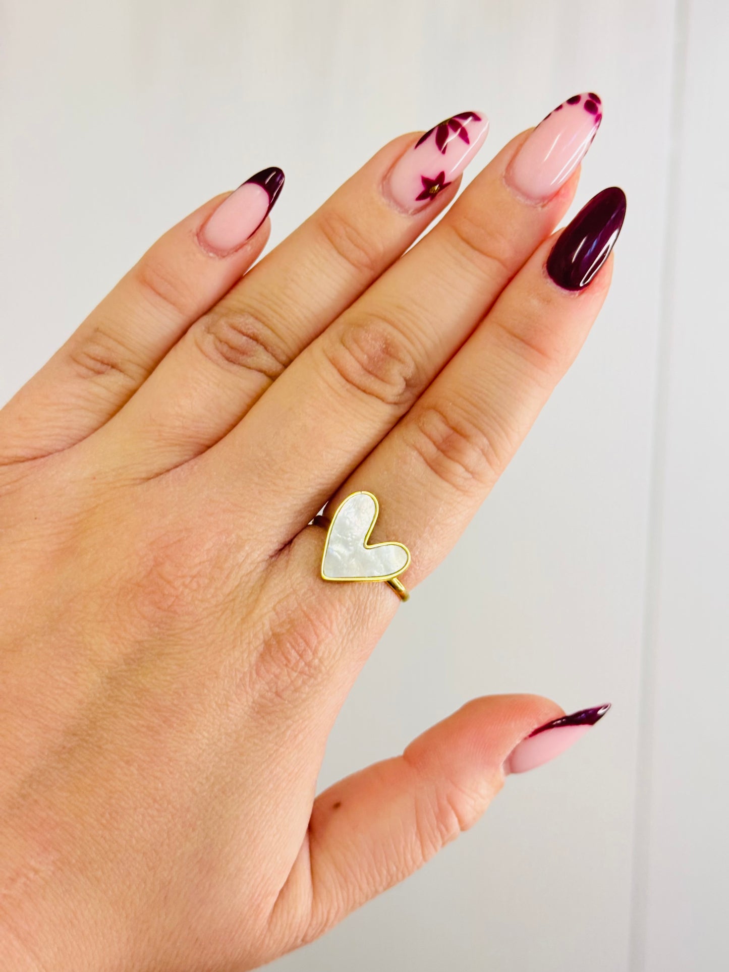 Bague coeur blanc
