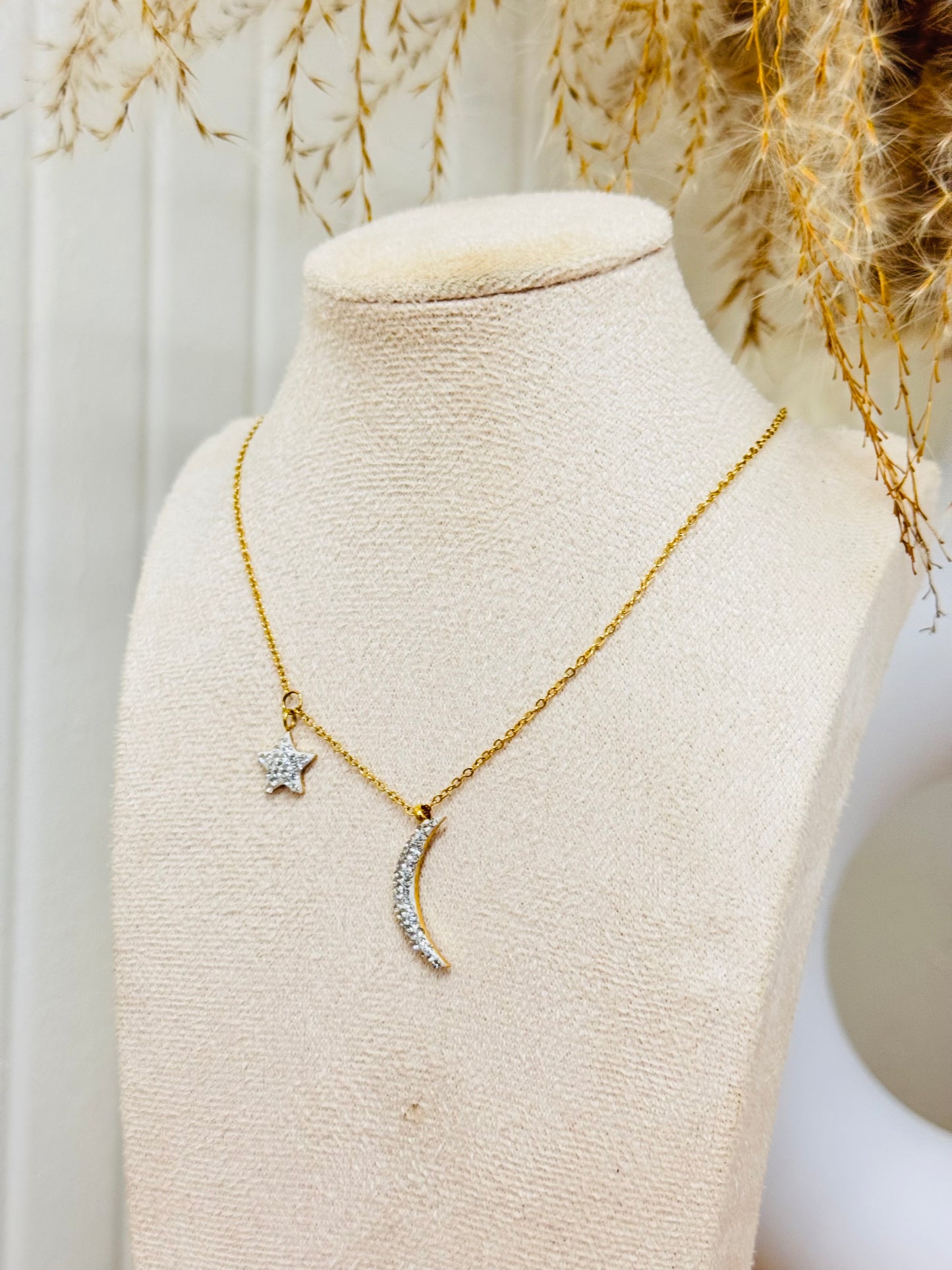 Collier lune étoile