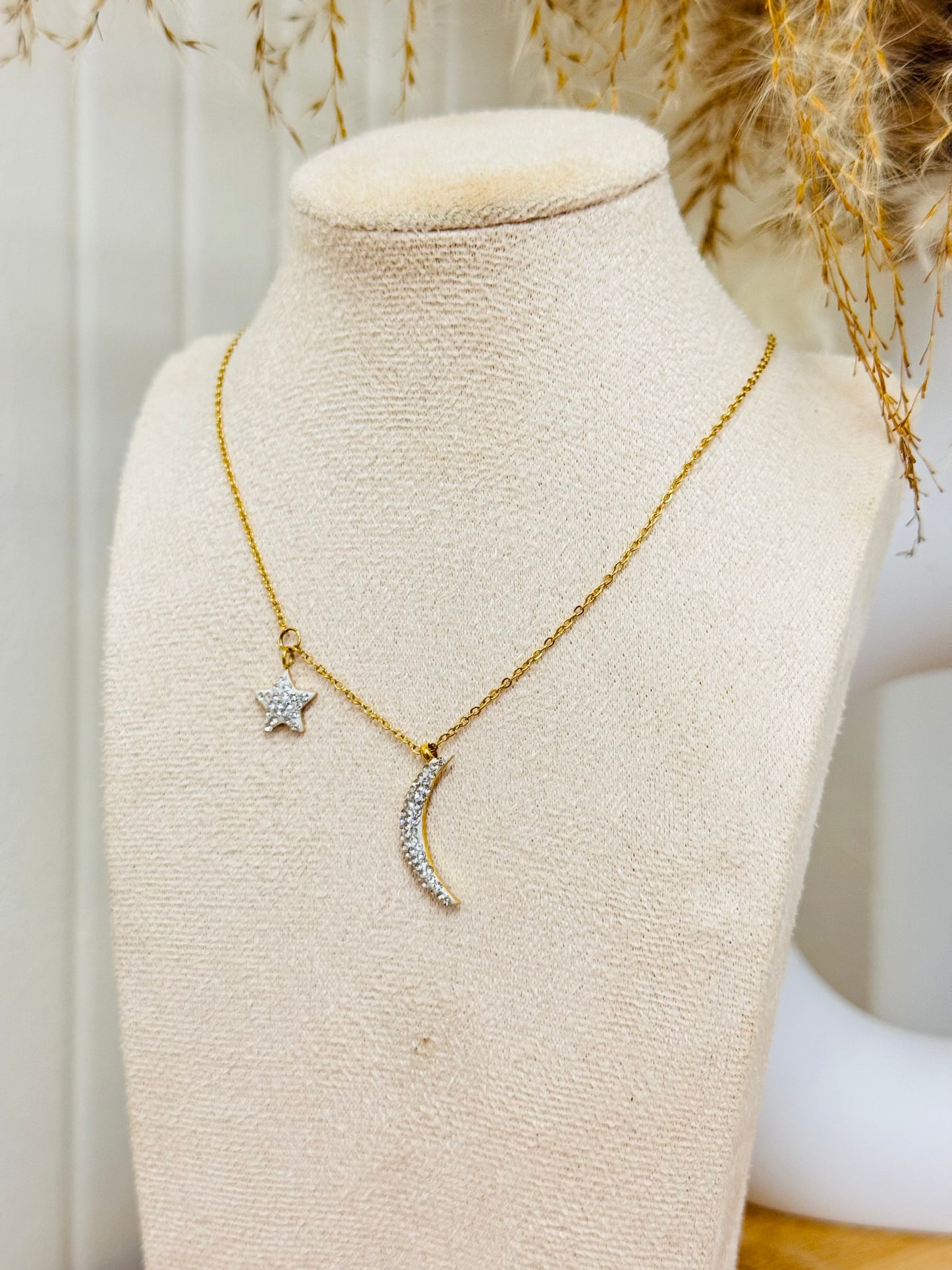 Collier lune étoile