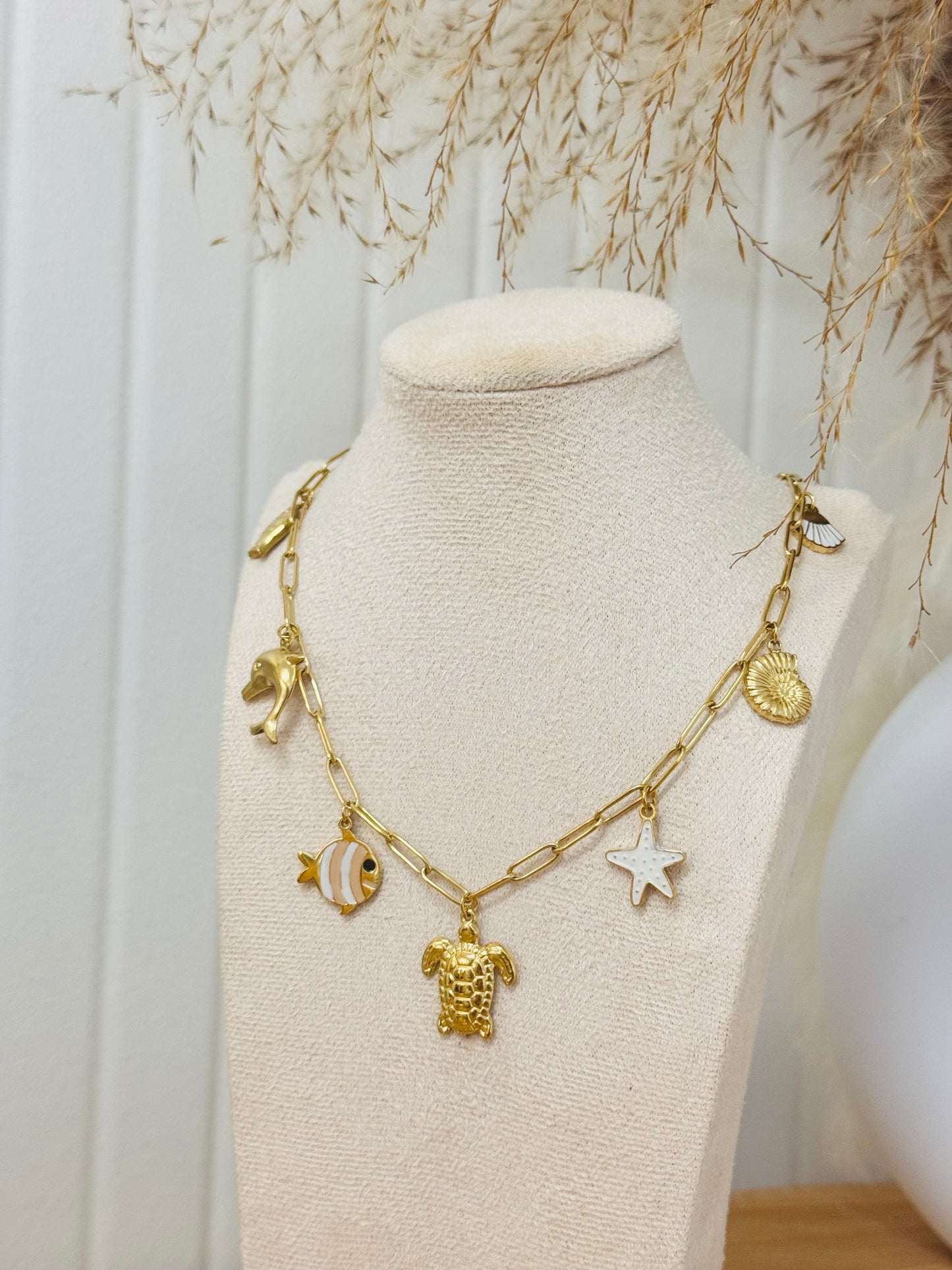Collier breloques tortue