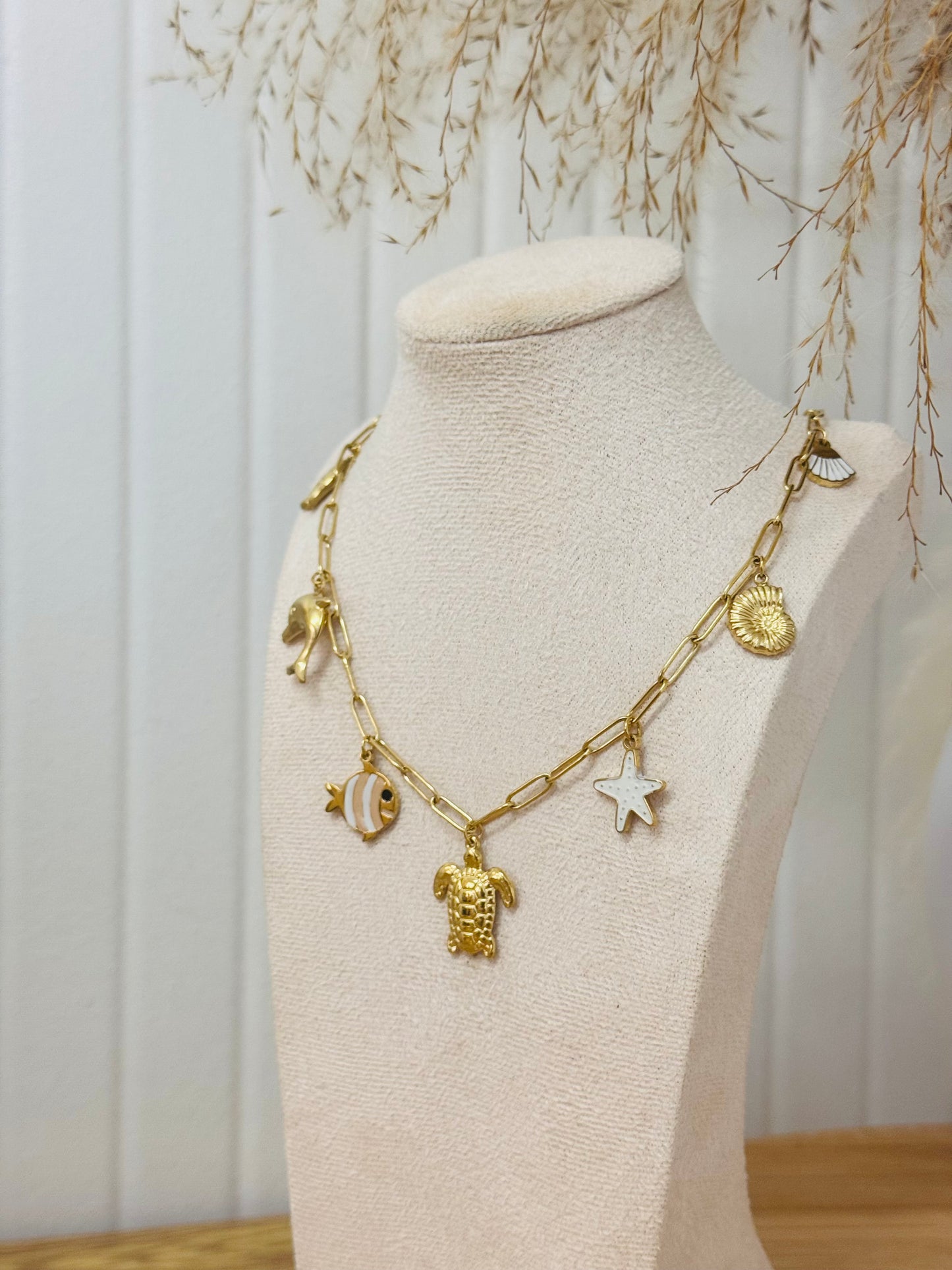 Collier breloques tortue