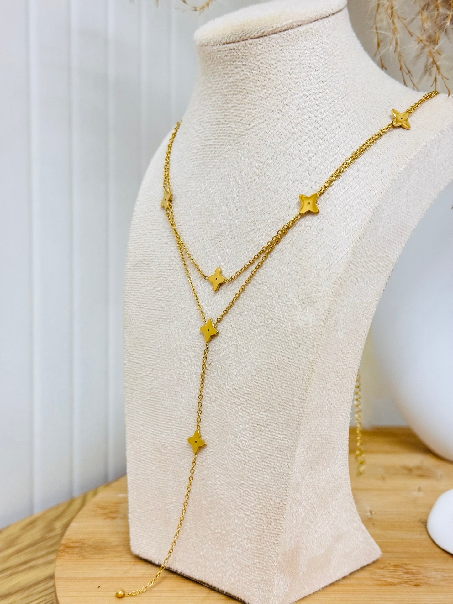 Collier double trèfles