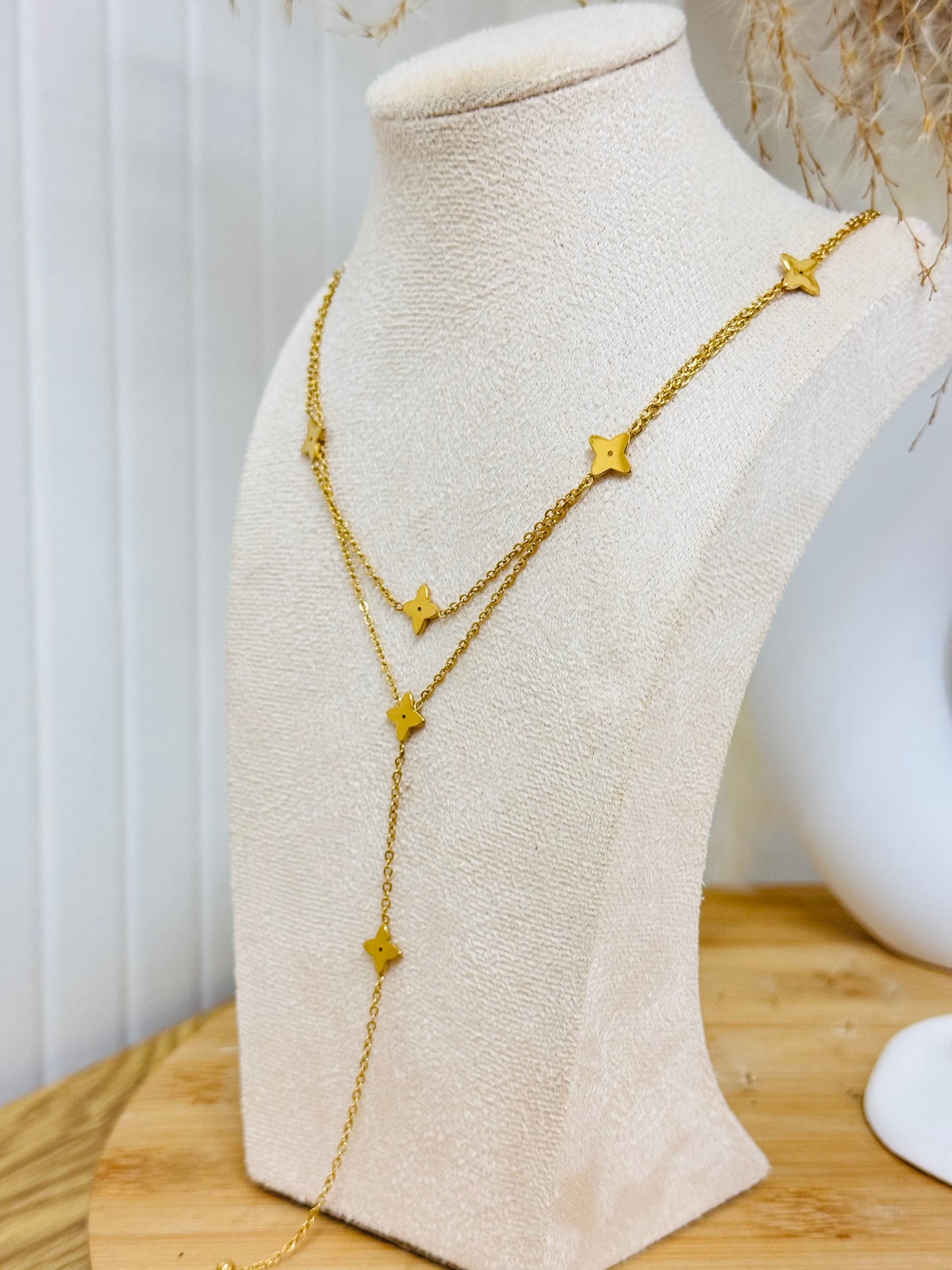 Collier double trèfles