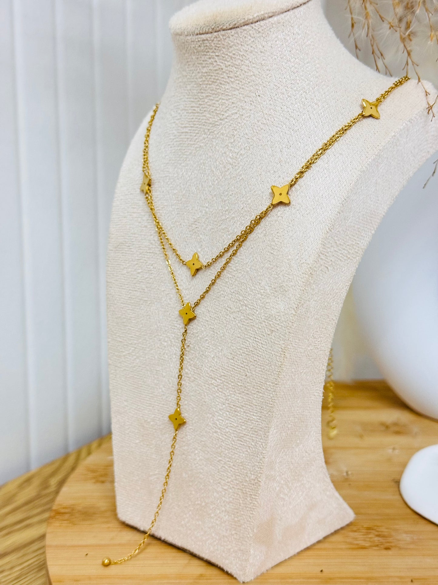Collier double trèfles