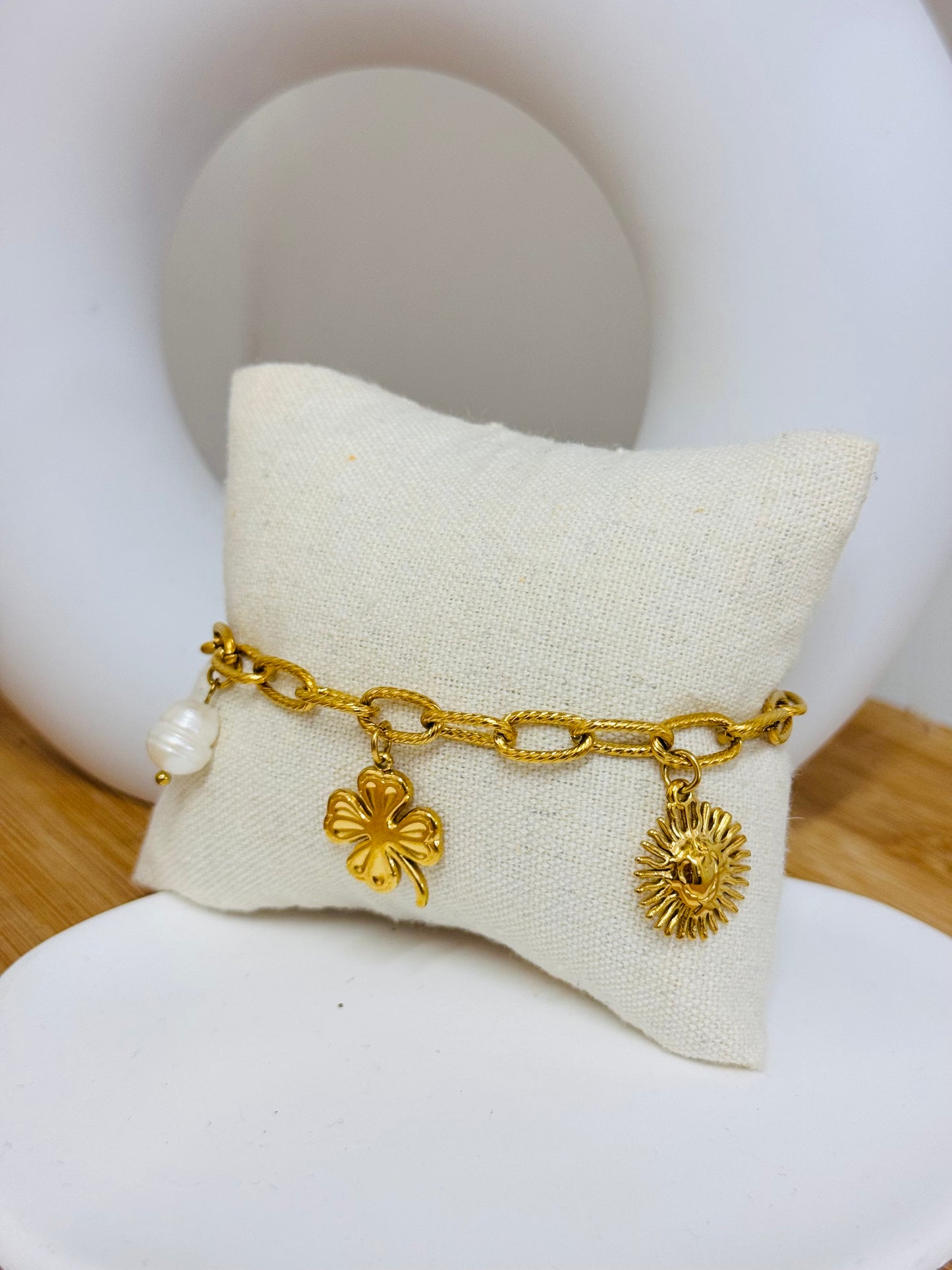 Bracelet breloques trèfle
