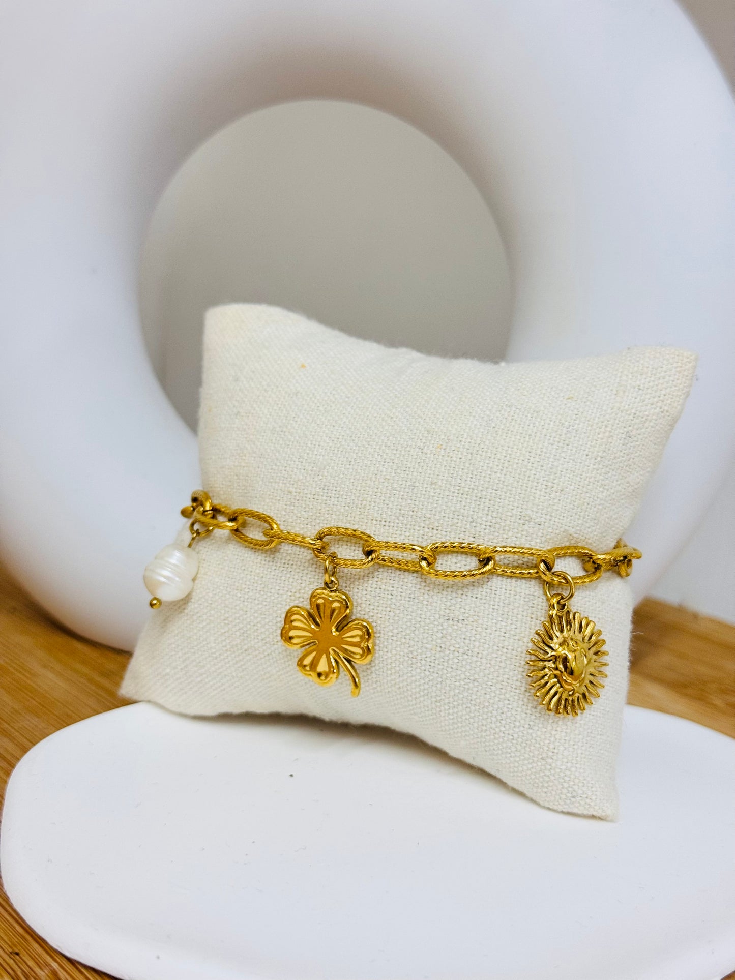 Bracelet breloques trèfle