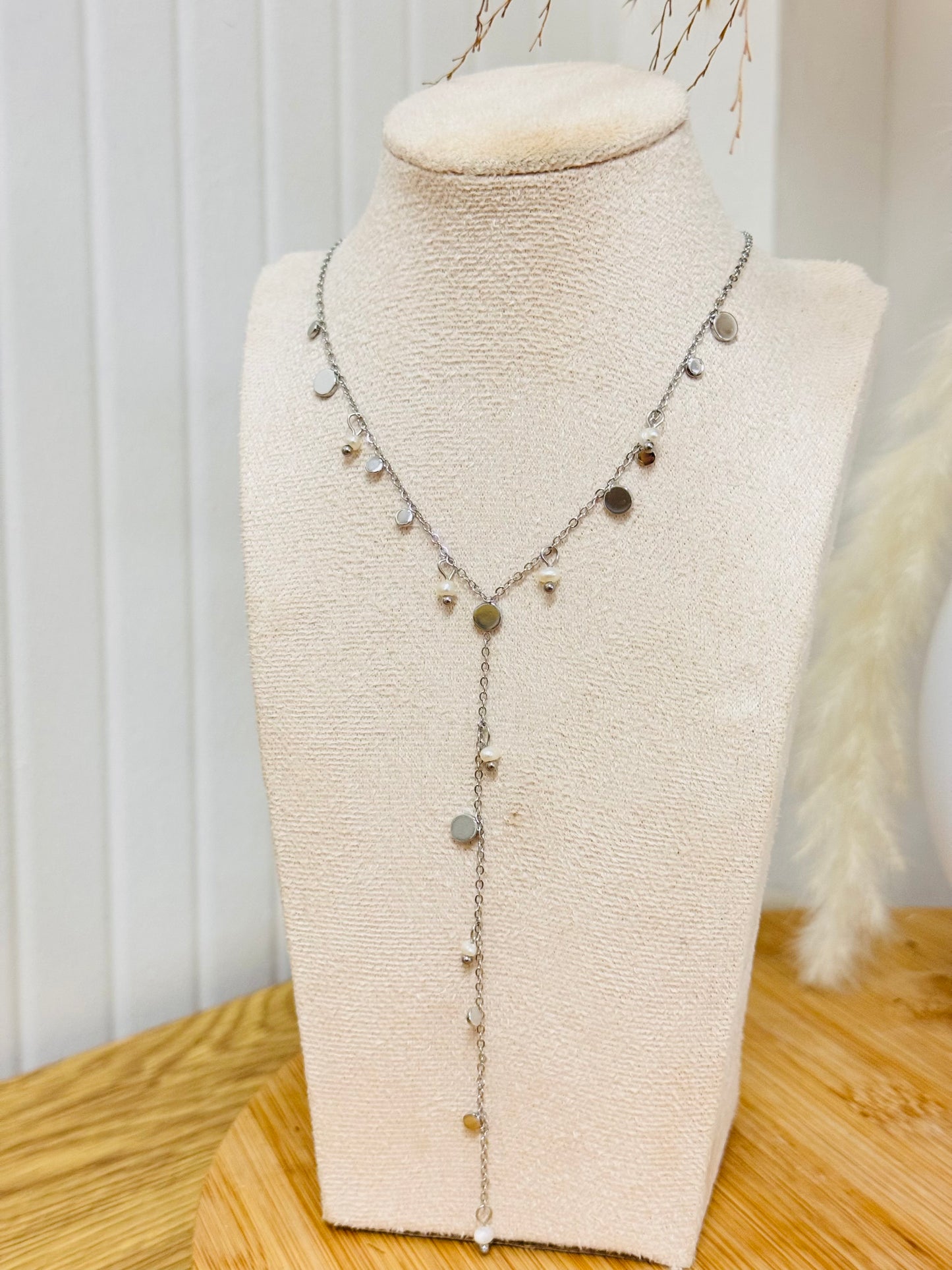 Collier pampilles blanche