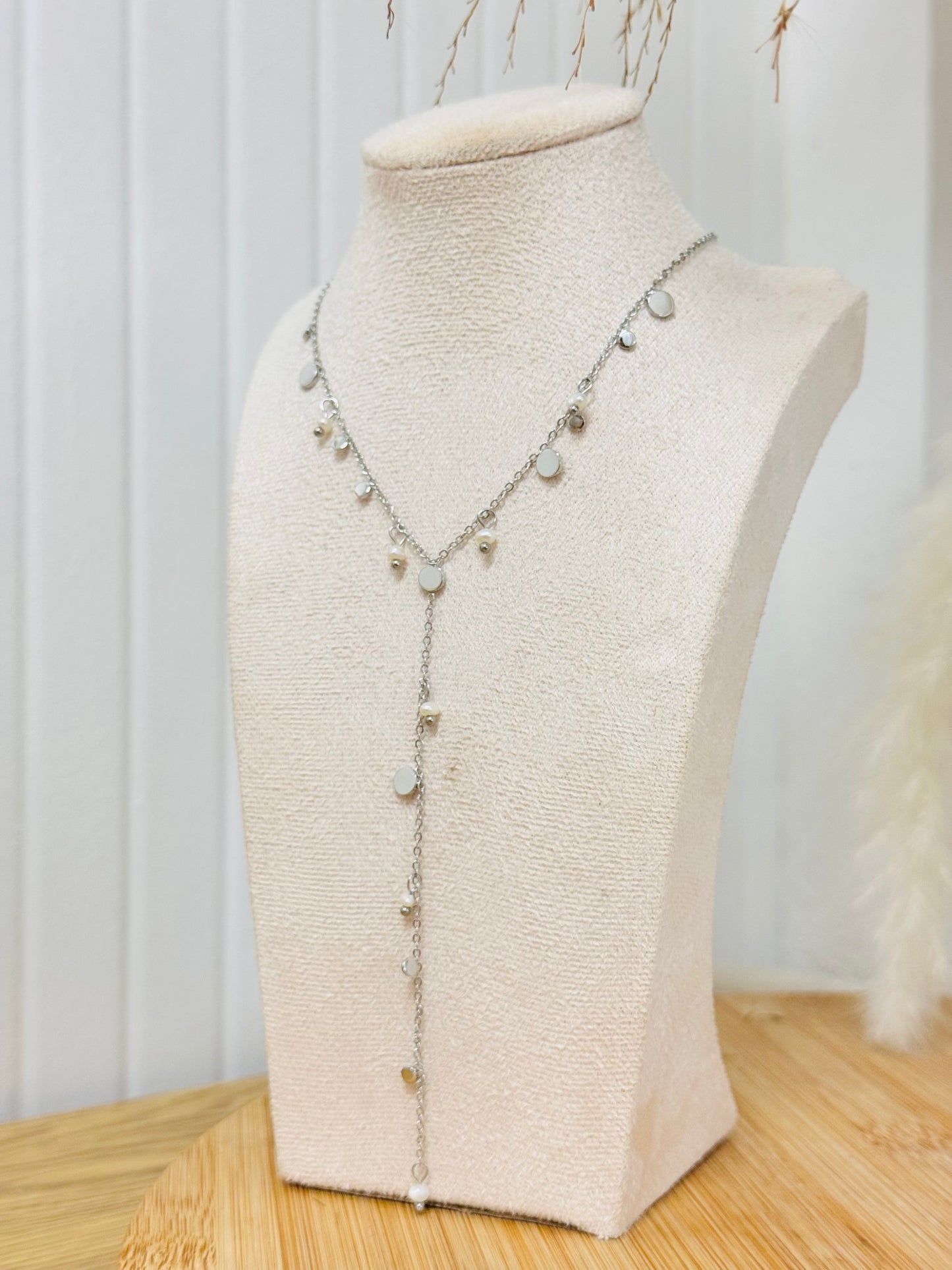 Collier pampilles blanche