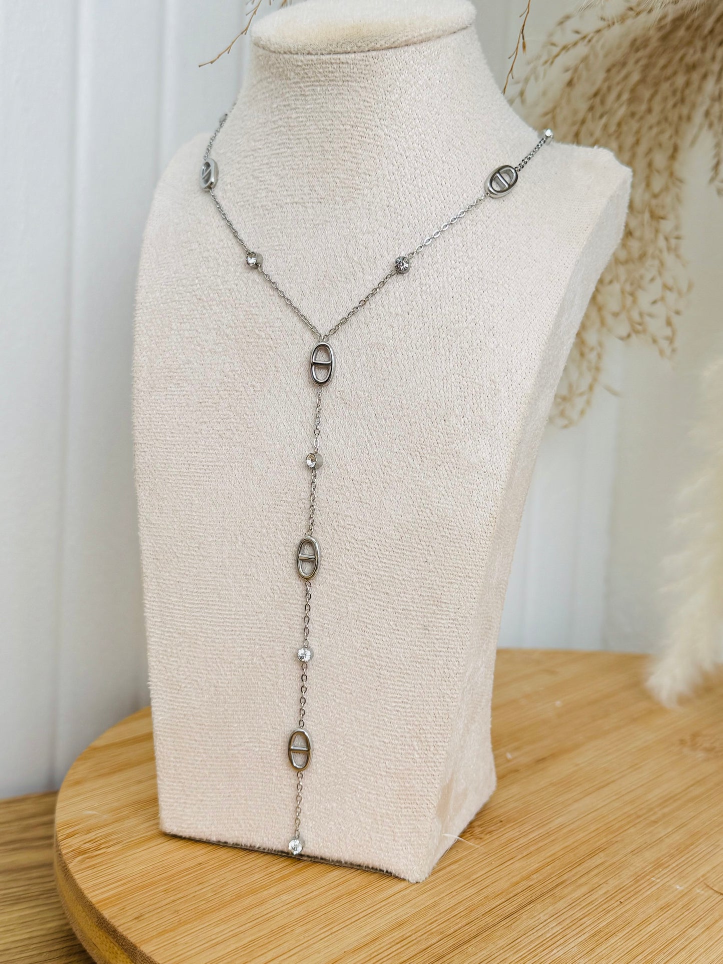Collier grains de café et strass
