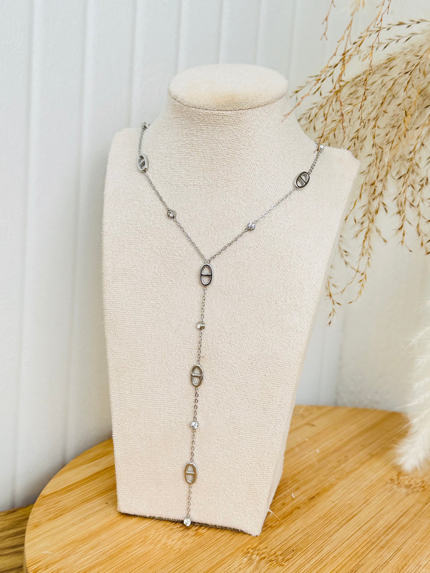 Collier grains de café et strass