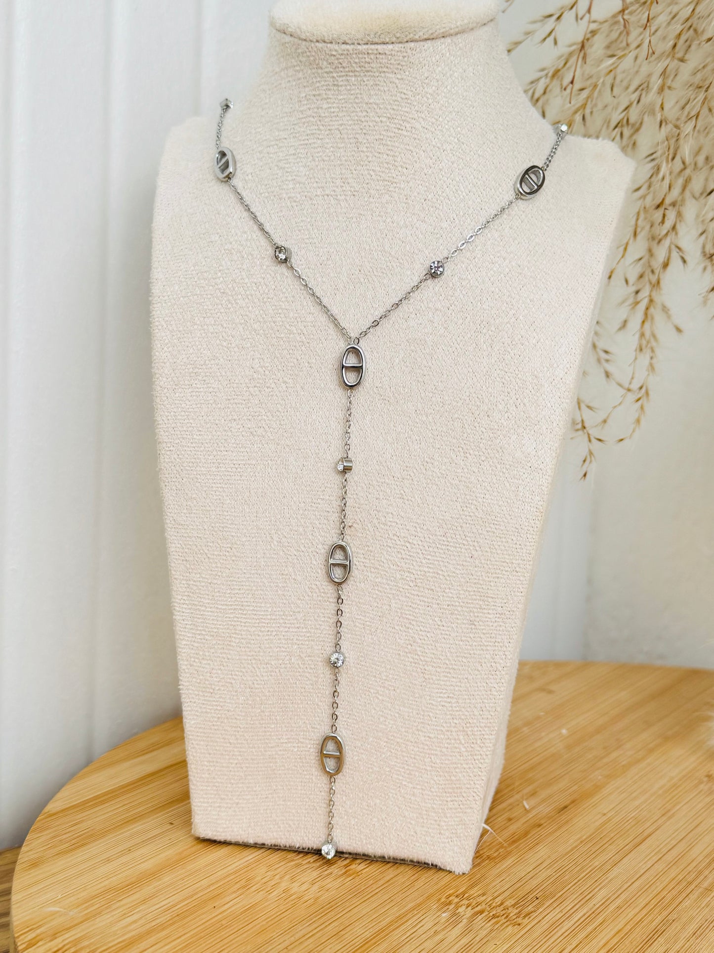 Collier grains de café et strass