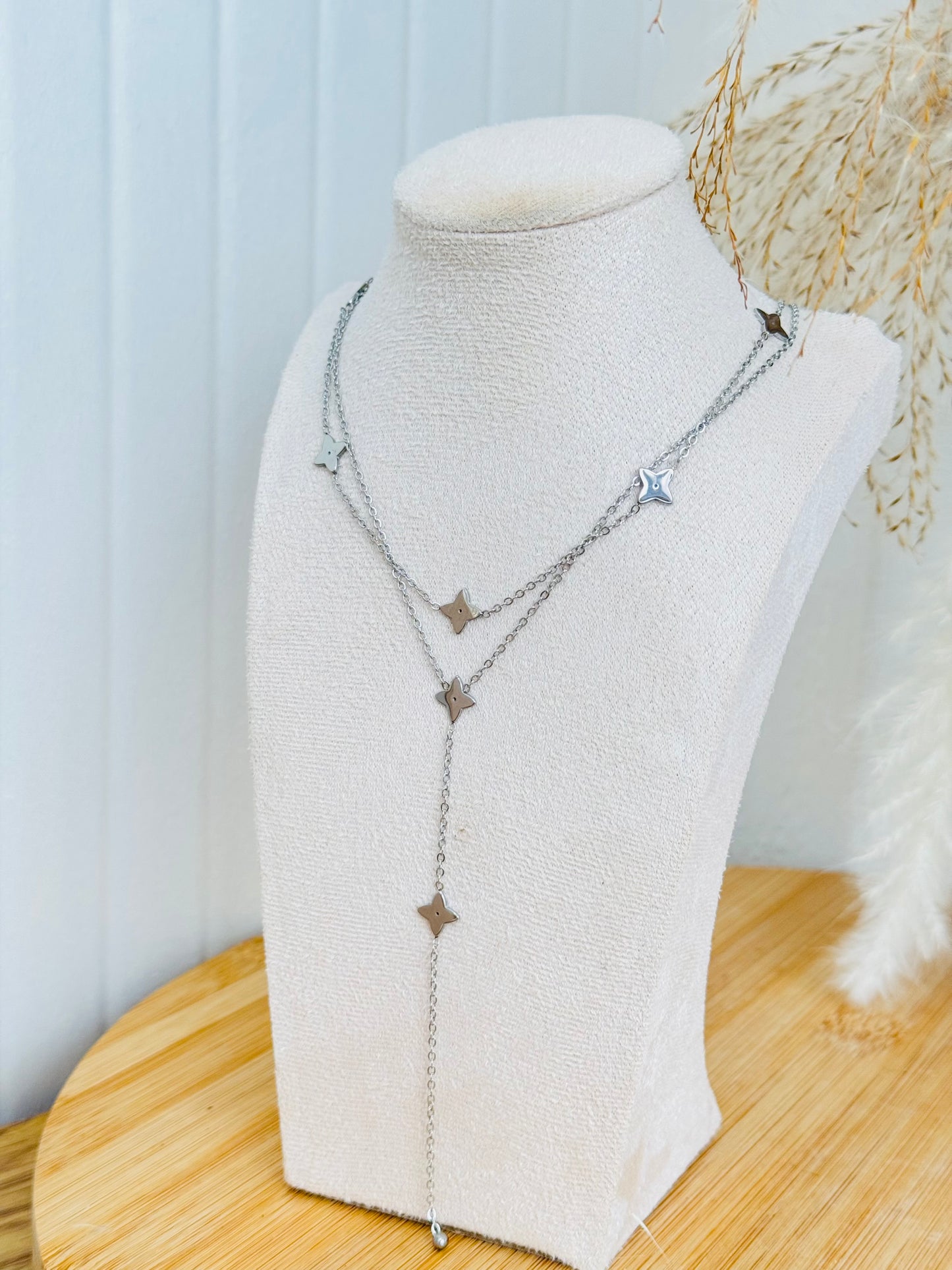 Collier double trèfles