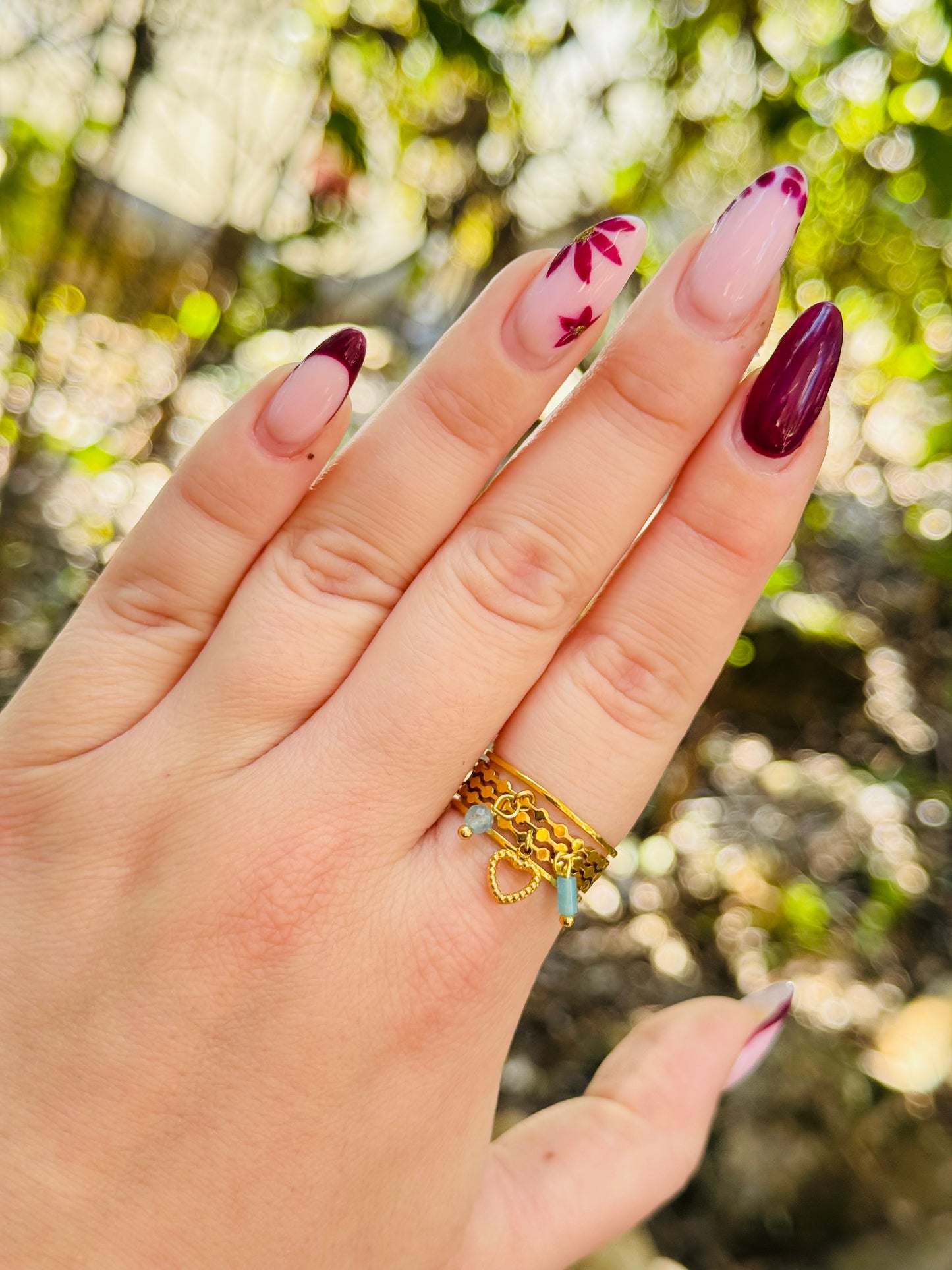 Bague breloques coeur