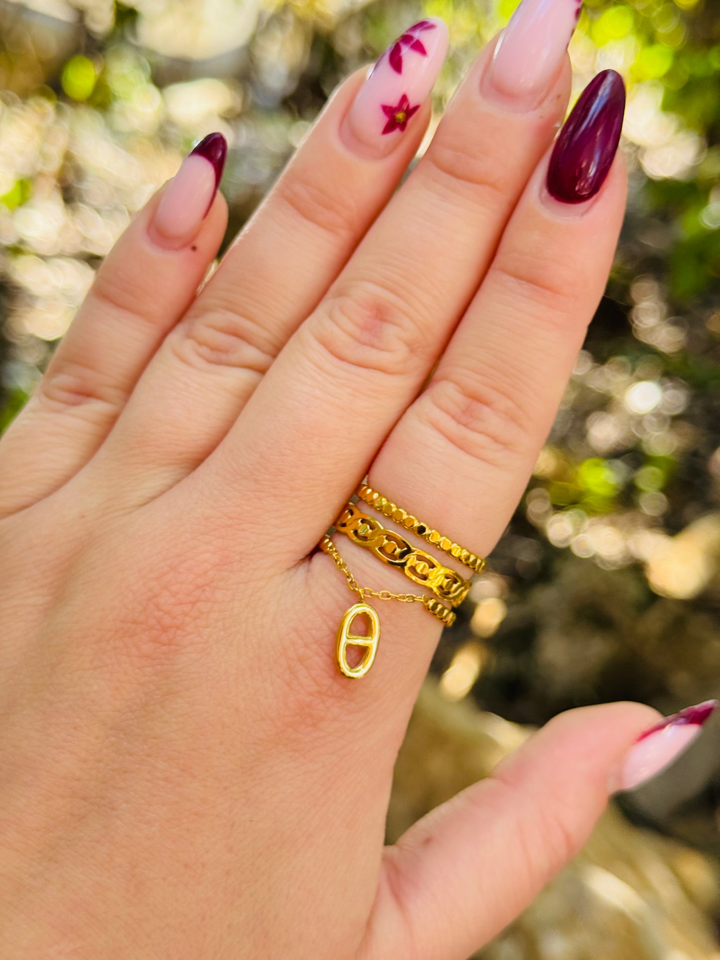 Bague triple chainette