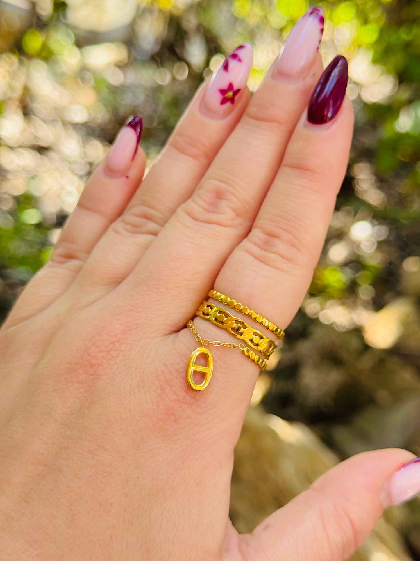 Bague triple chainette