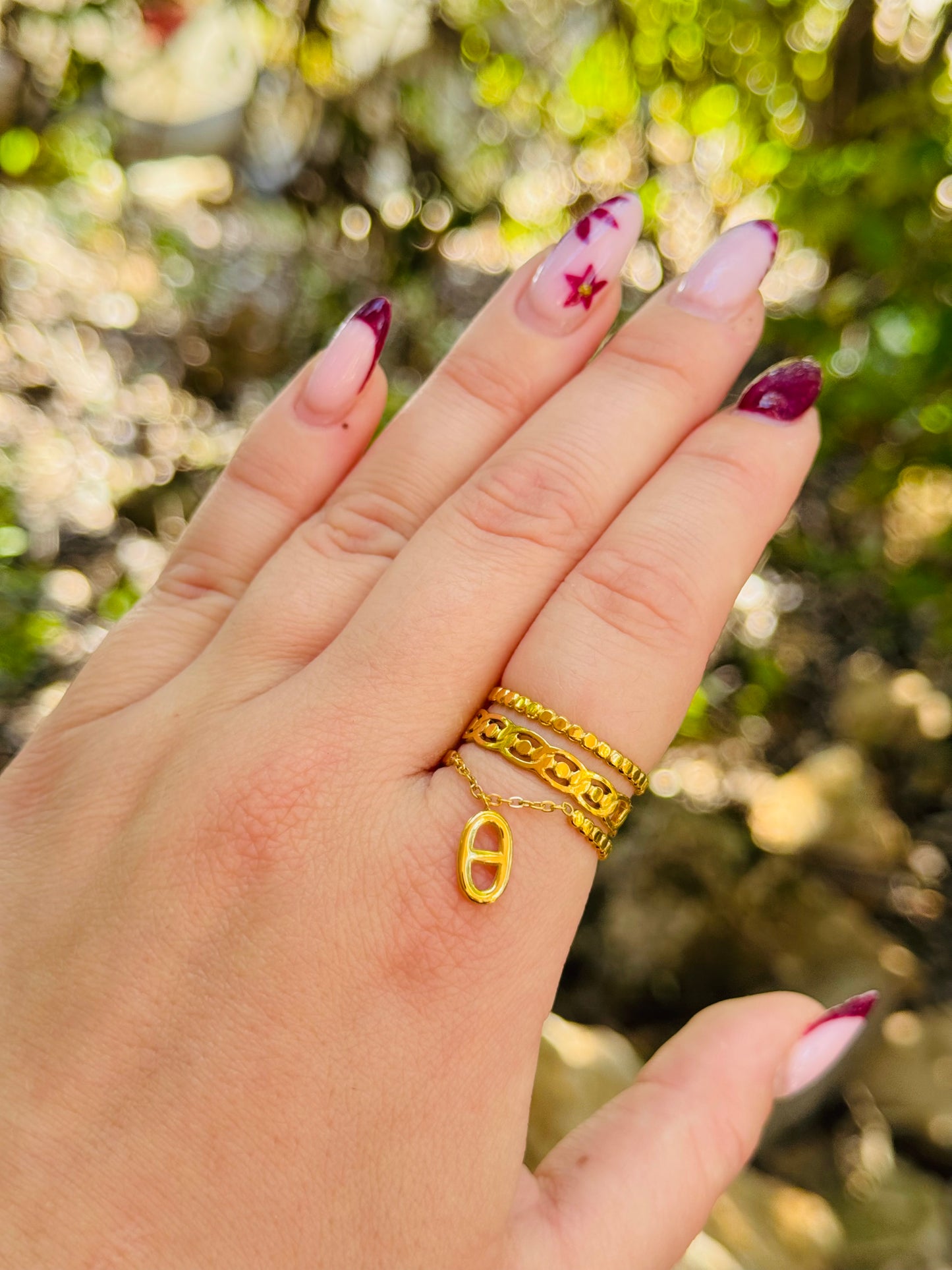 Bague triple chainette