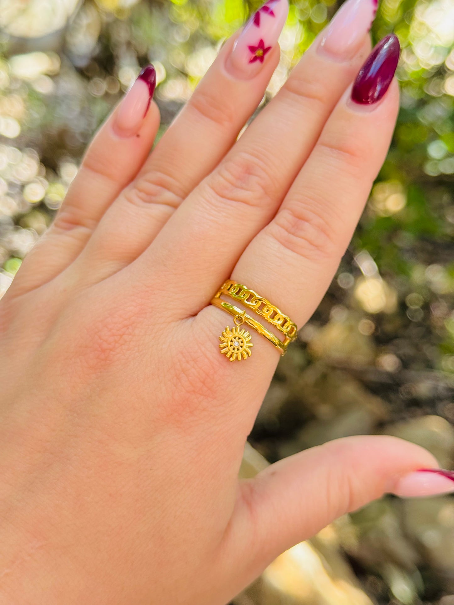 Bague double soleil