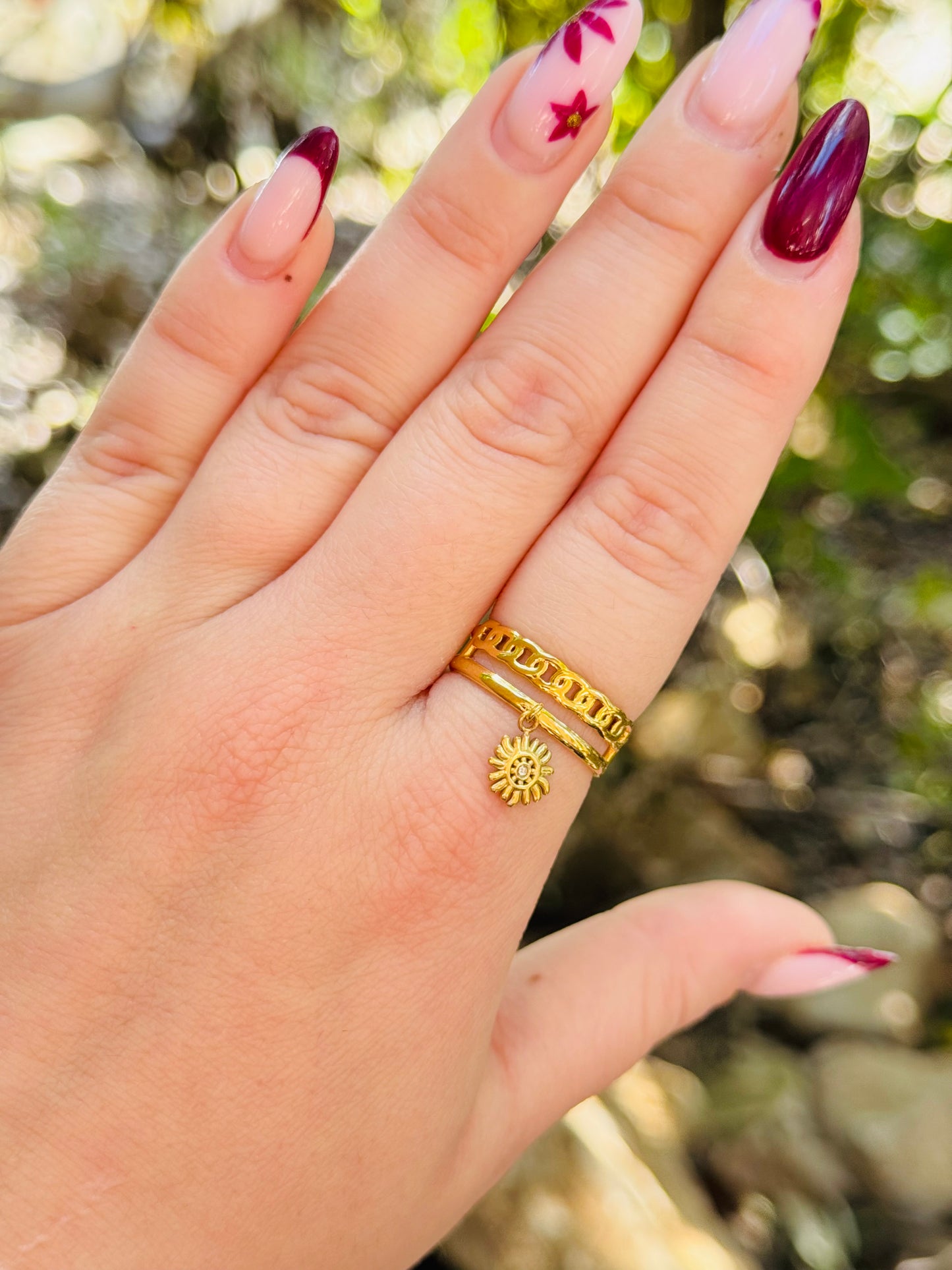 Bague double soleil