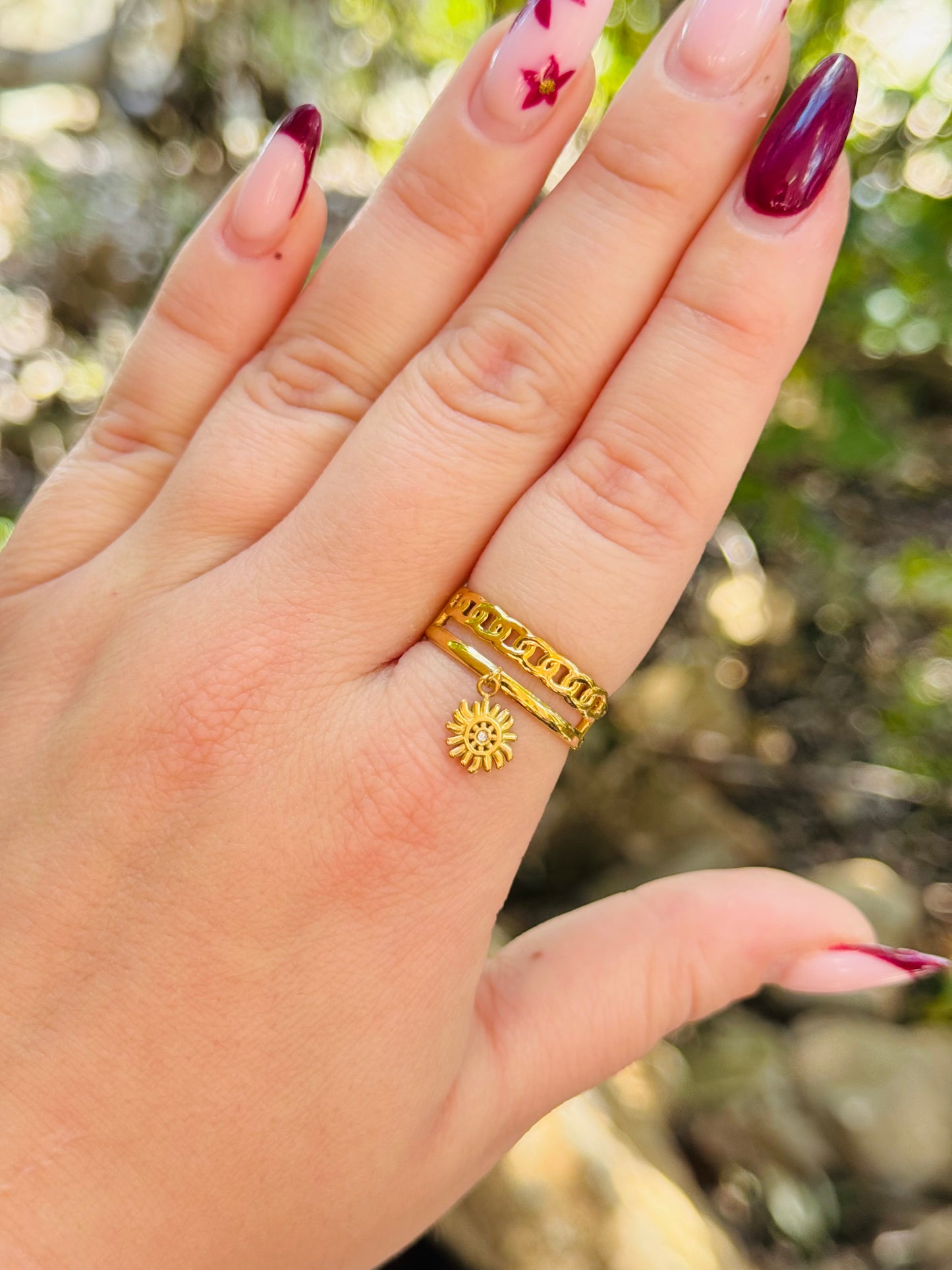 Bague double soleil