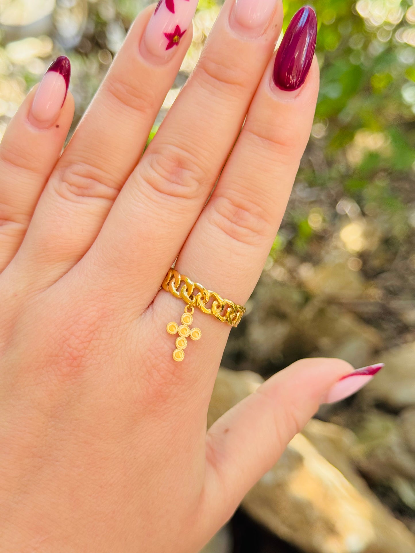 Bague breloque croix