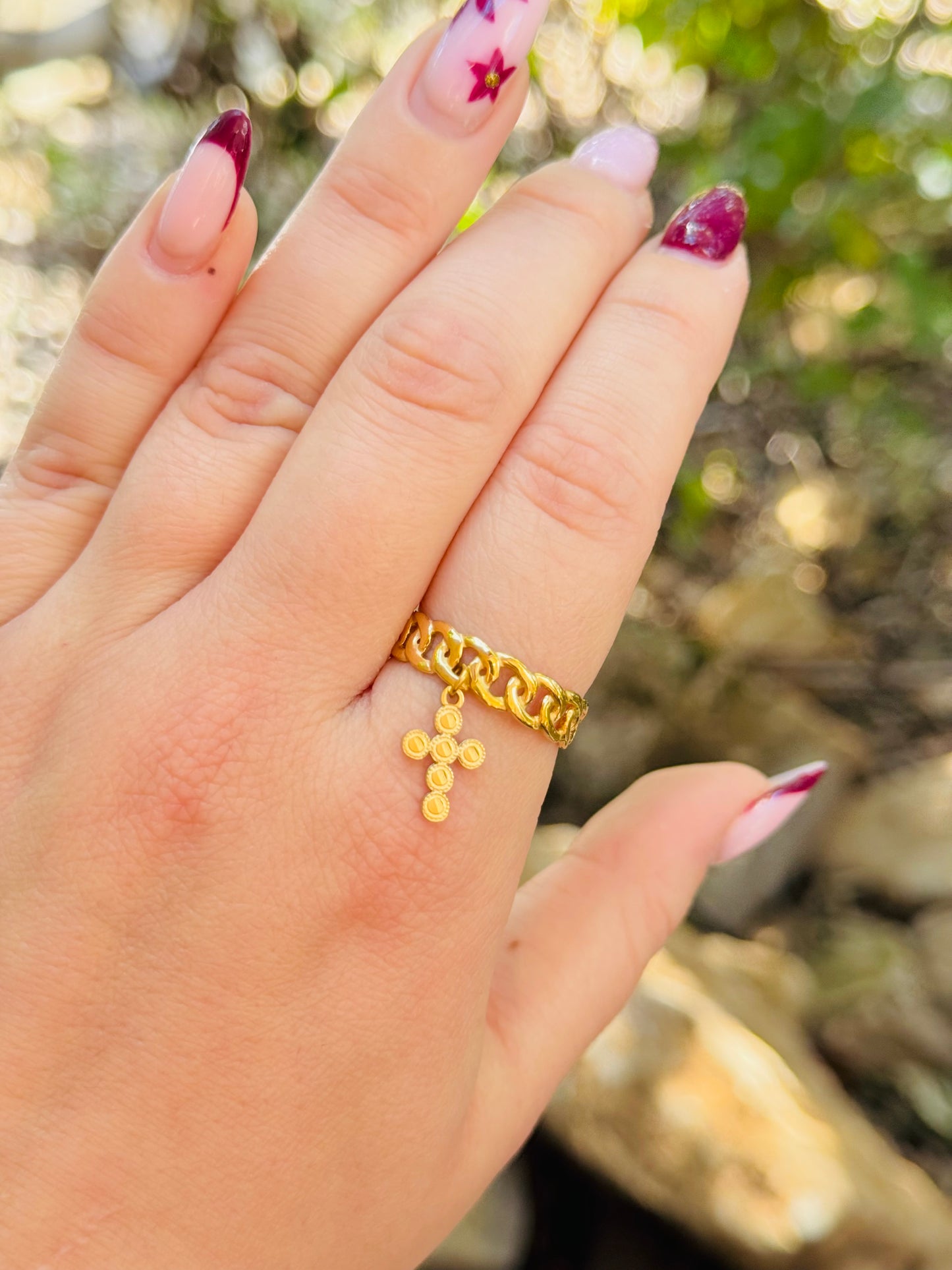 Bague breloque croix