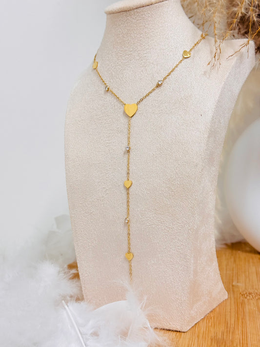 Collier plongeant coeurs