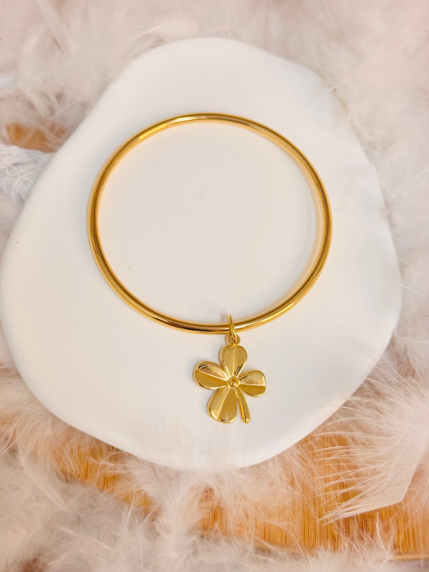 Jonc breloque trèfle