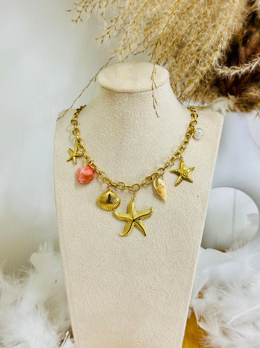 Collier breloques étoile de mer