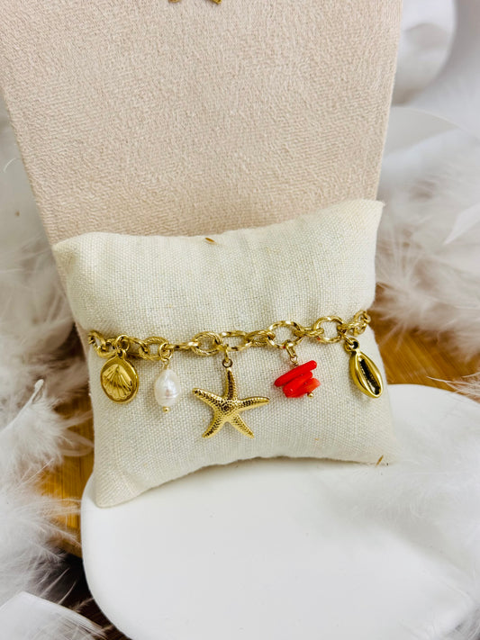 Bracelet breloques étoile de mer