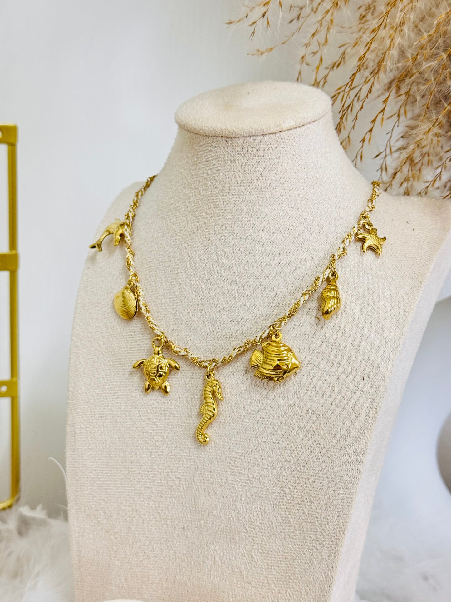 Collier breloques hippocampe