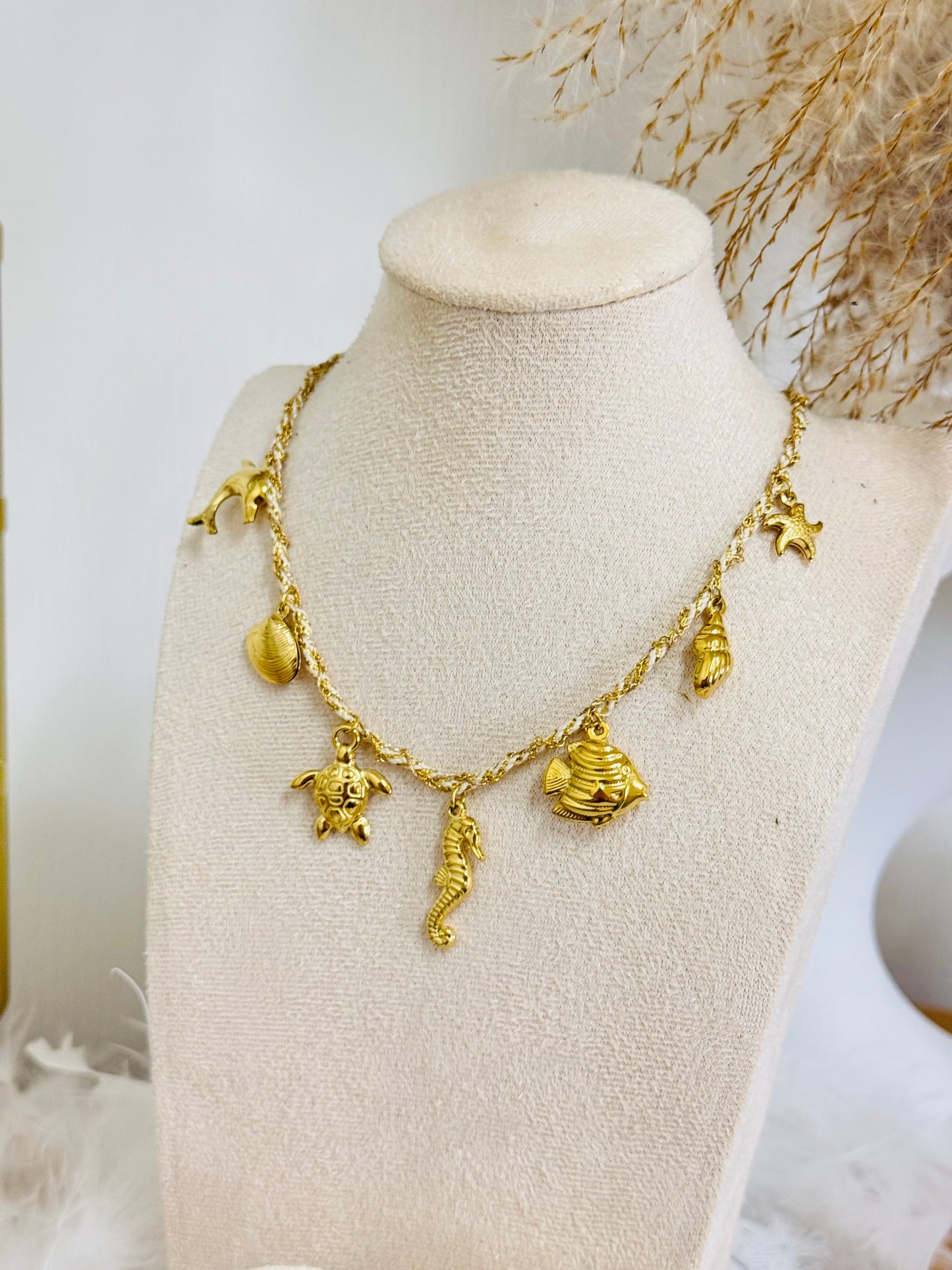 Collier breloques hippocampe