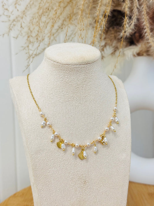 Collier breloques perles d'eau