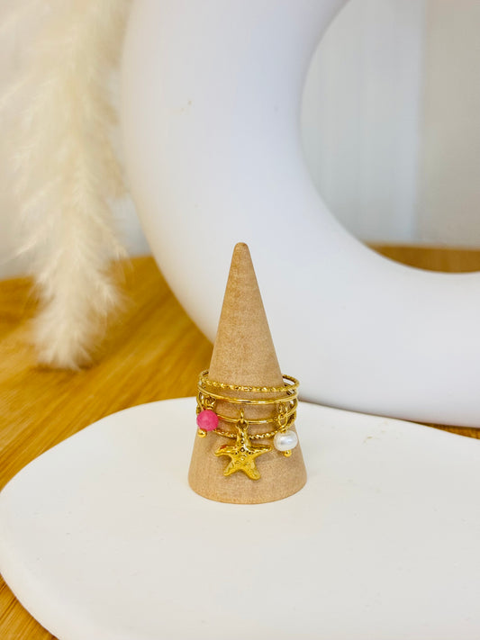 Bague breloques étoile de mer