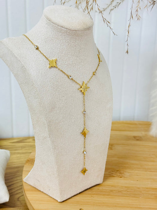 Collier plongeant étoiles