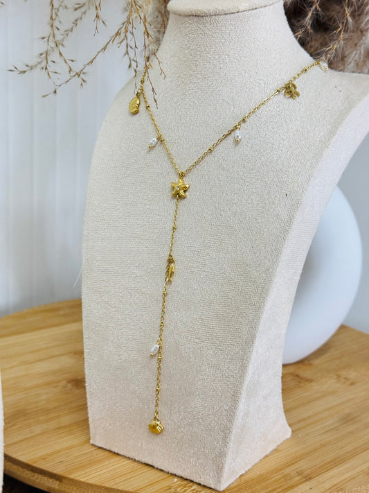 Collier plongeant coquillages