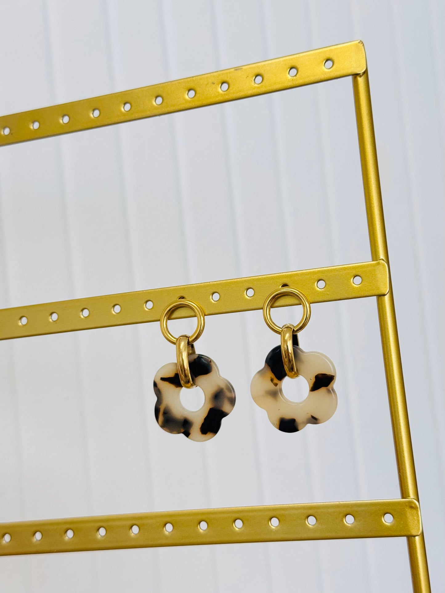 Boucles d'oreilles fleurs léopard