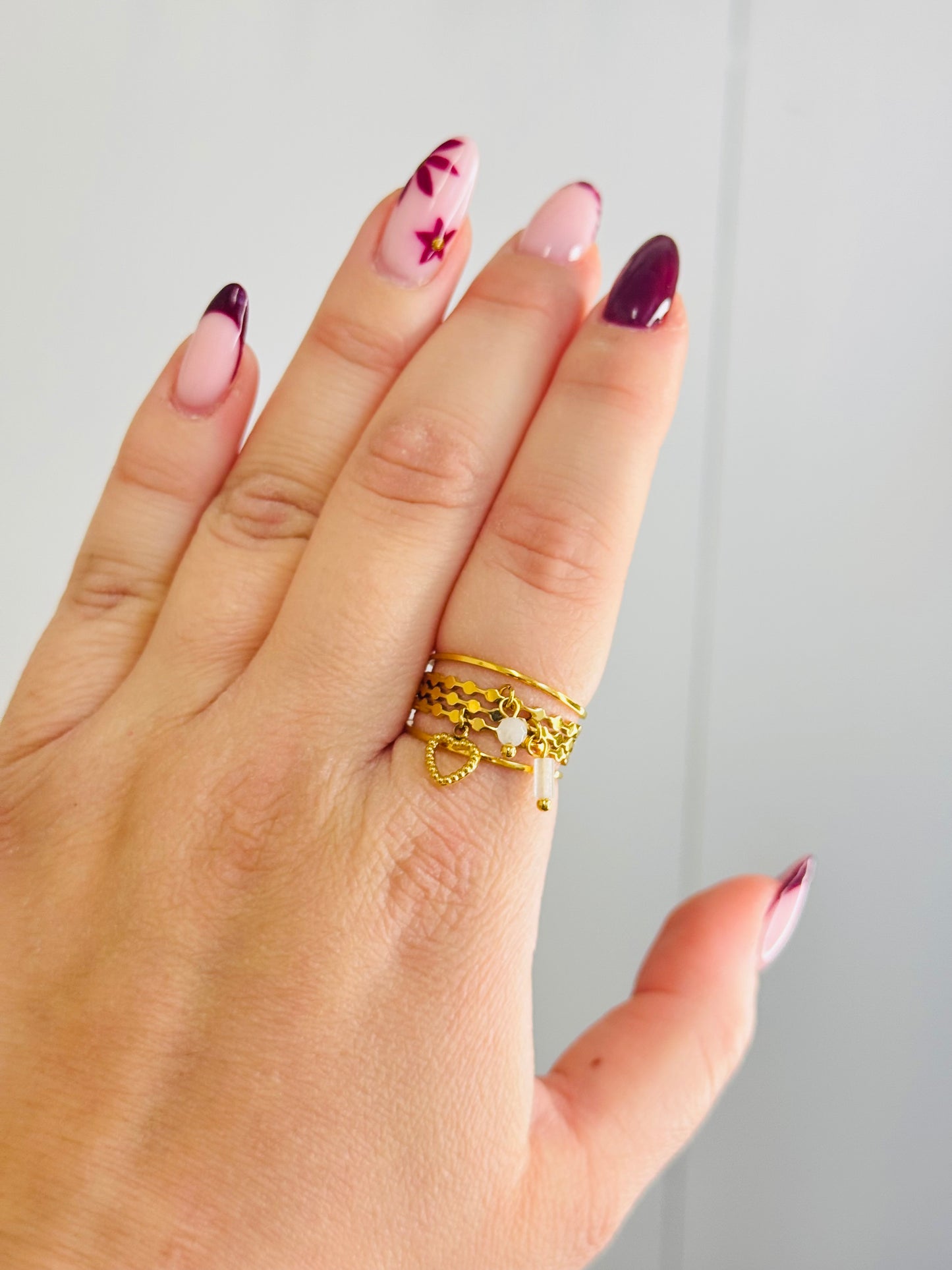Bague breloques coeur