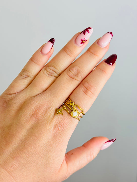 Bague pierre blanche